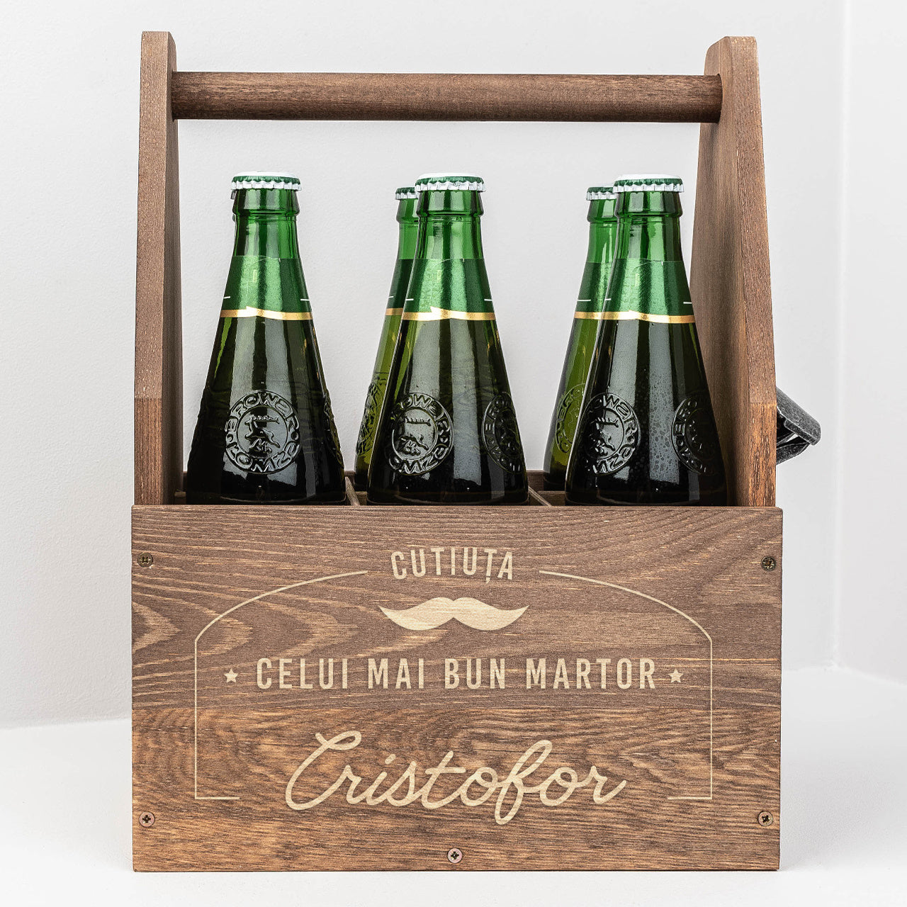 Personalizowane nosidło na piwo - podziękowanie dla świadka na ślubie skrzynka na piwo prezent dla świadka