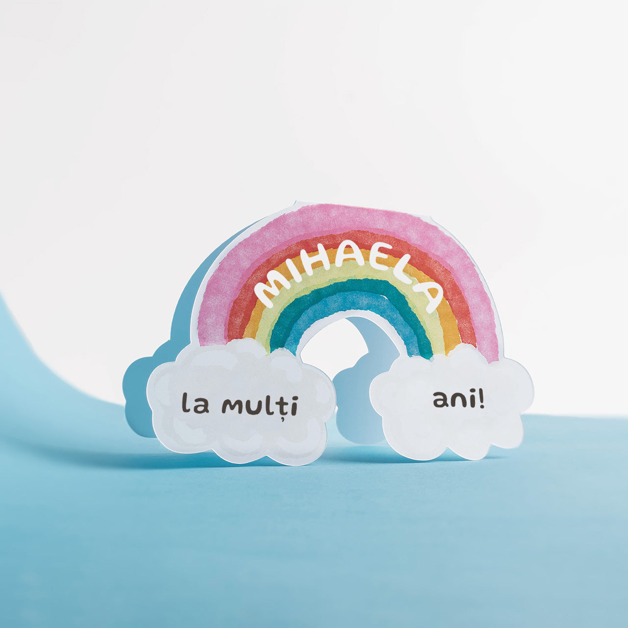 Personalizowana kartka urodzinowa - tęcza kartka na prezent dodatek do prezentu urodzinowego