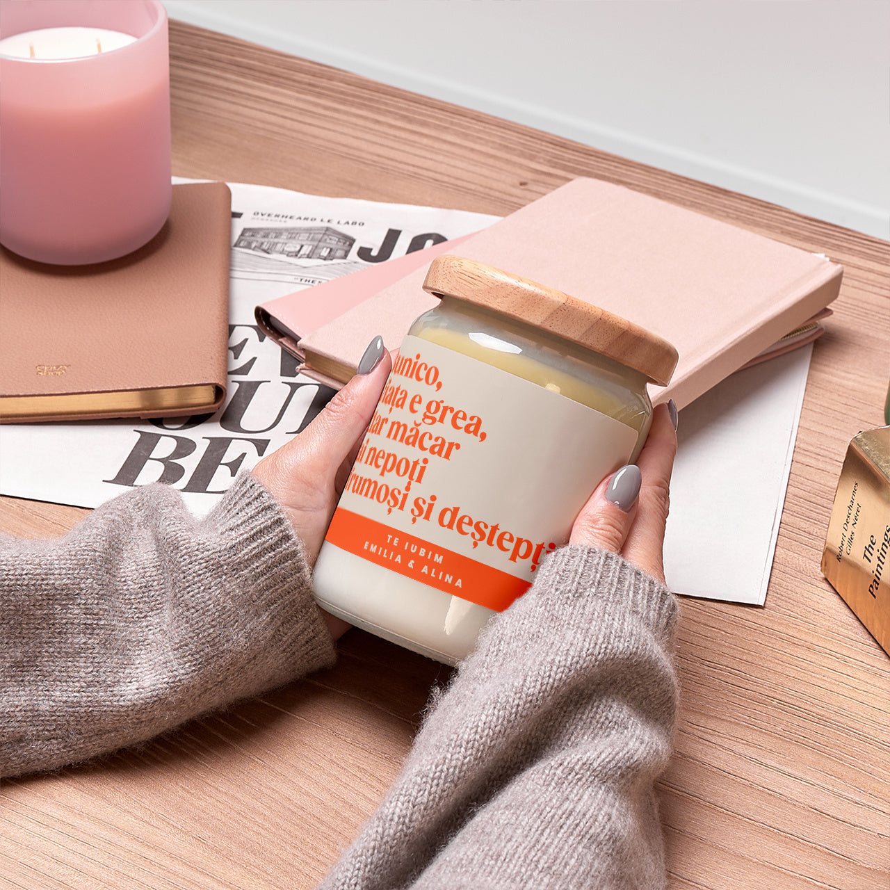 Lumânare naturală pentru bunică - cadou de la nepoți