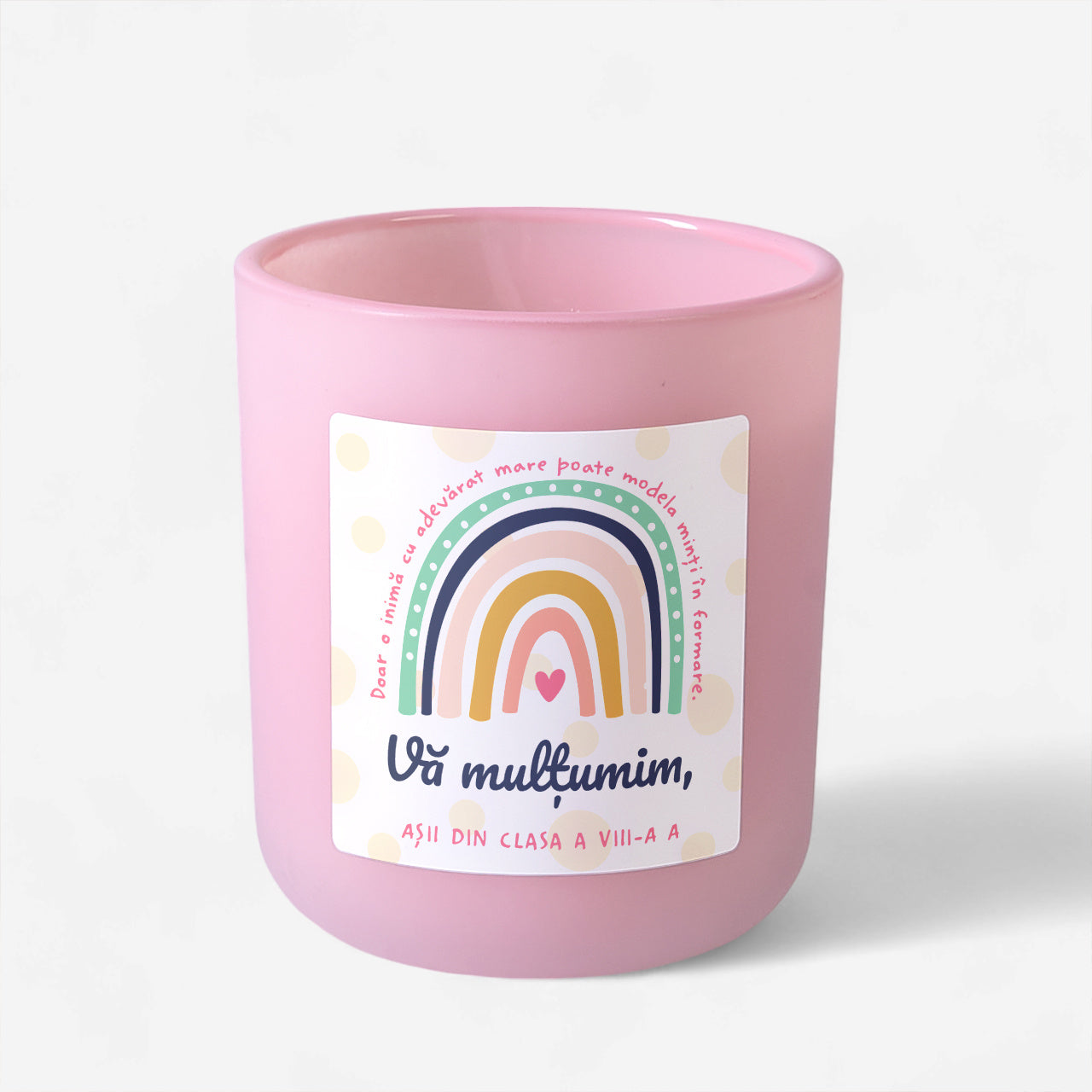 Lumânare personalizată - cadou de mulțumire pentru profesoară