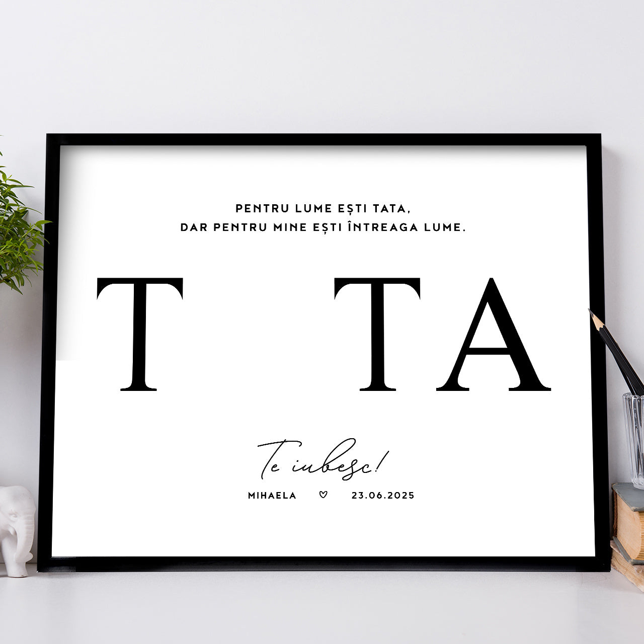 Plakat na Dzień Taty z odciskiem dłoni - prezent od dziecka prezent dla Taty na Dzień Taty plakat personalizowany