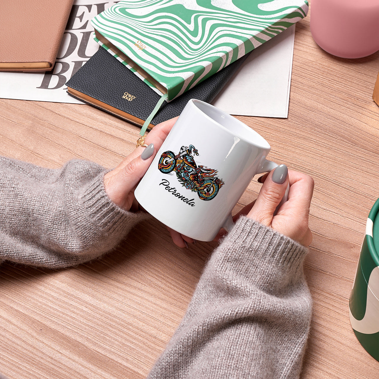 Kubek personalizowany dla motocyklisty kubek z nadrukiem prezent dla fana motoryzacji prezent dla mężczyzny