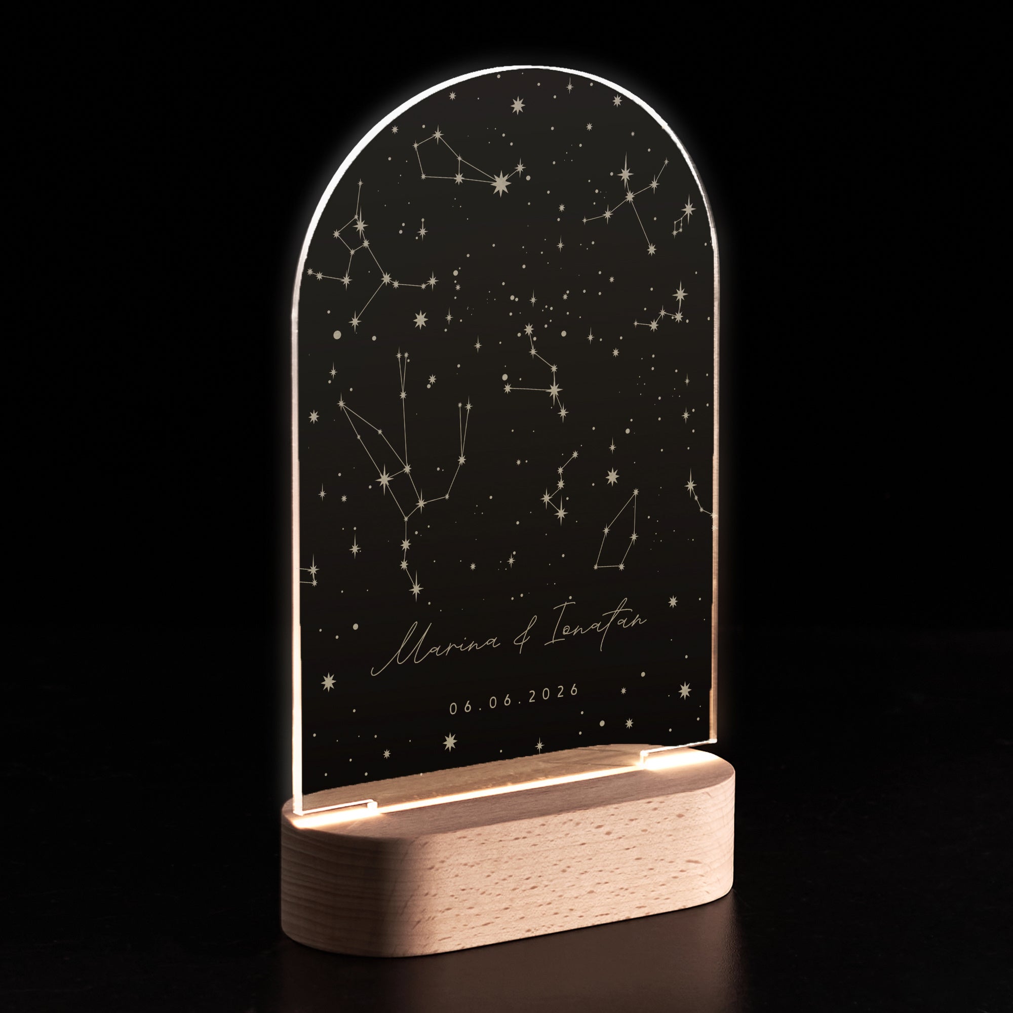  Lampă Led – Stele – trofeu de nuntă