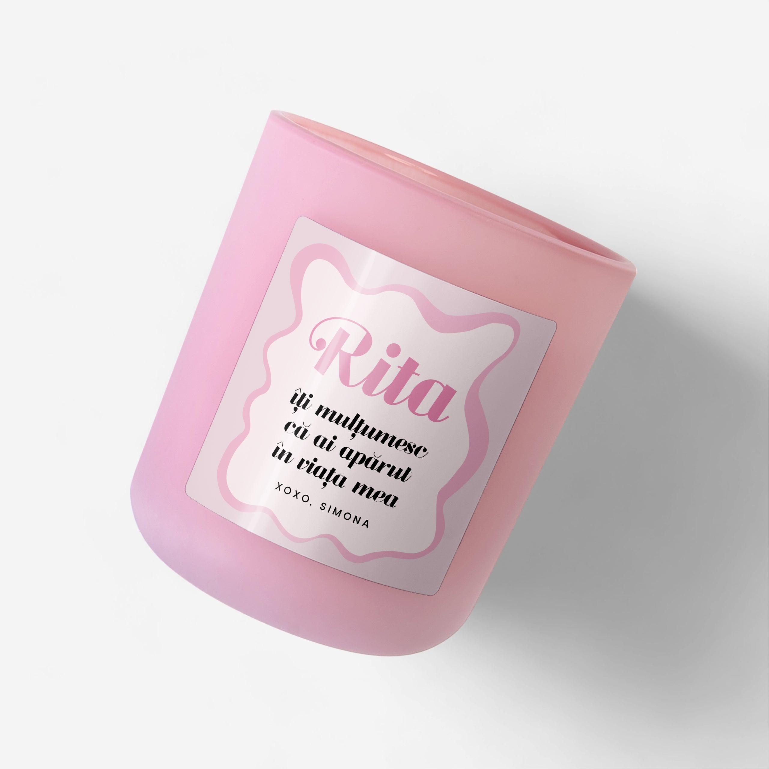 Lumânare personalizată pentru prietenă – mulțumire