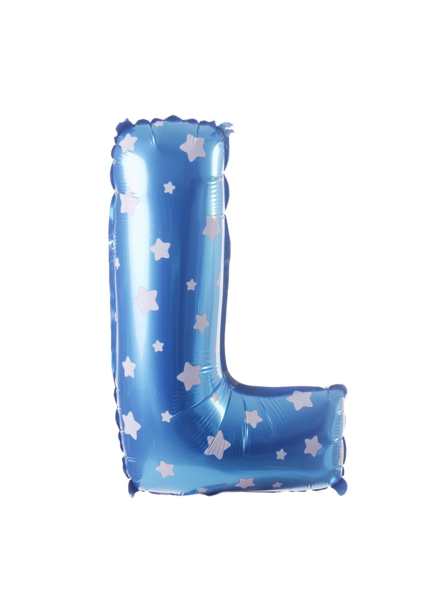Balon din folie pentru aer LITERĂ L bleu 40 cm