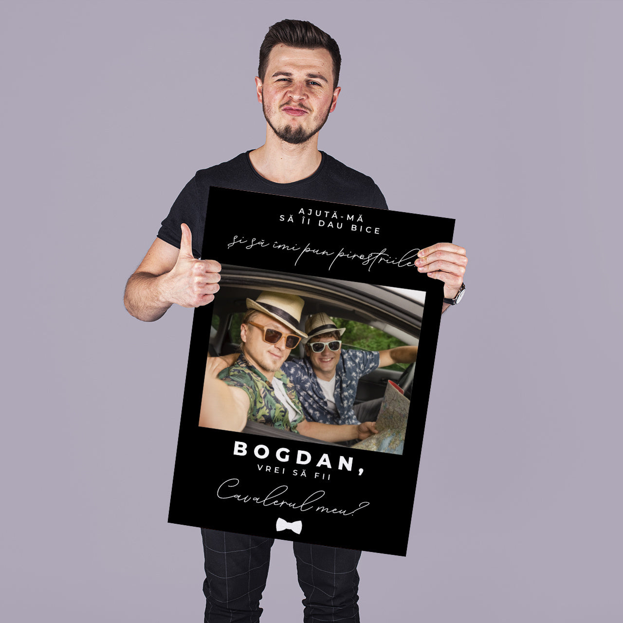 Felicitare XXL cu fotografie – Cerere de a fi martor