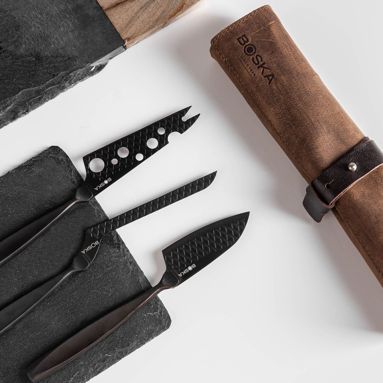 Wysokiej jakości Noże do Serów w etui ze skóry prezent dla szefa kuchni zestaw noży do serów