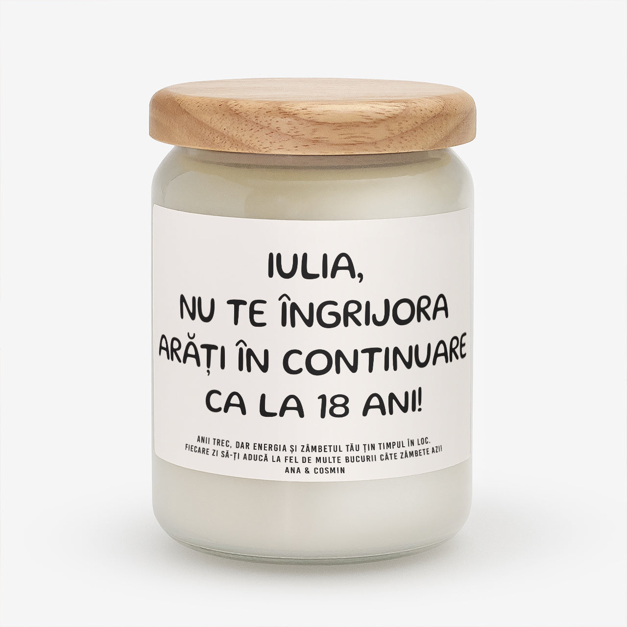 Lumânare personalizată - cadou aniversar pentru ea