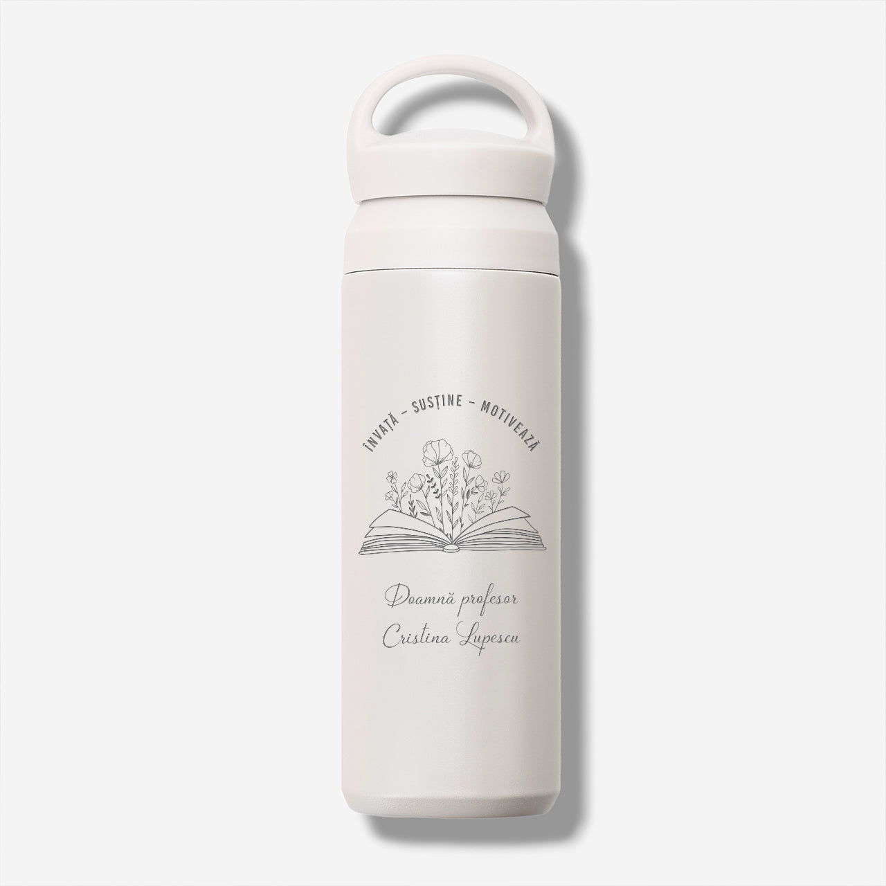 Termos cu mâner – cadou practic pentru profesoară