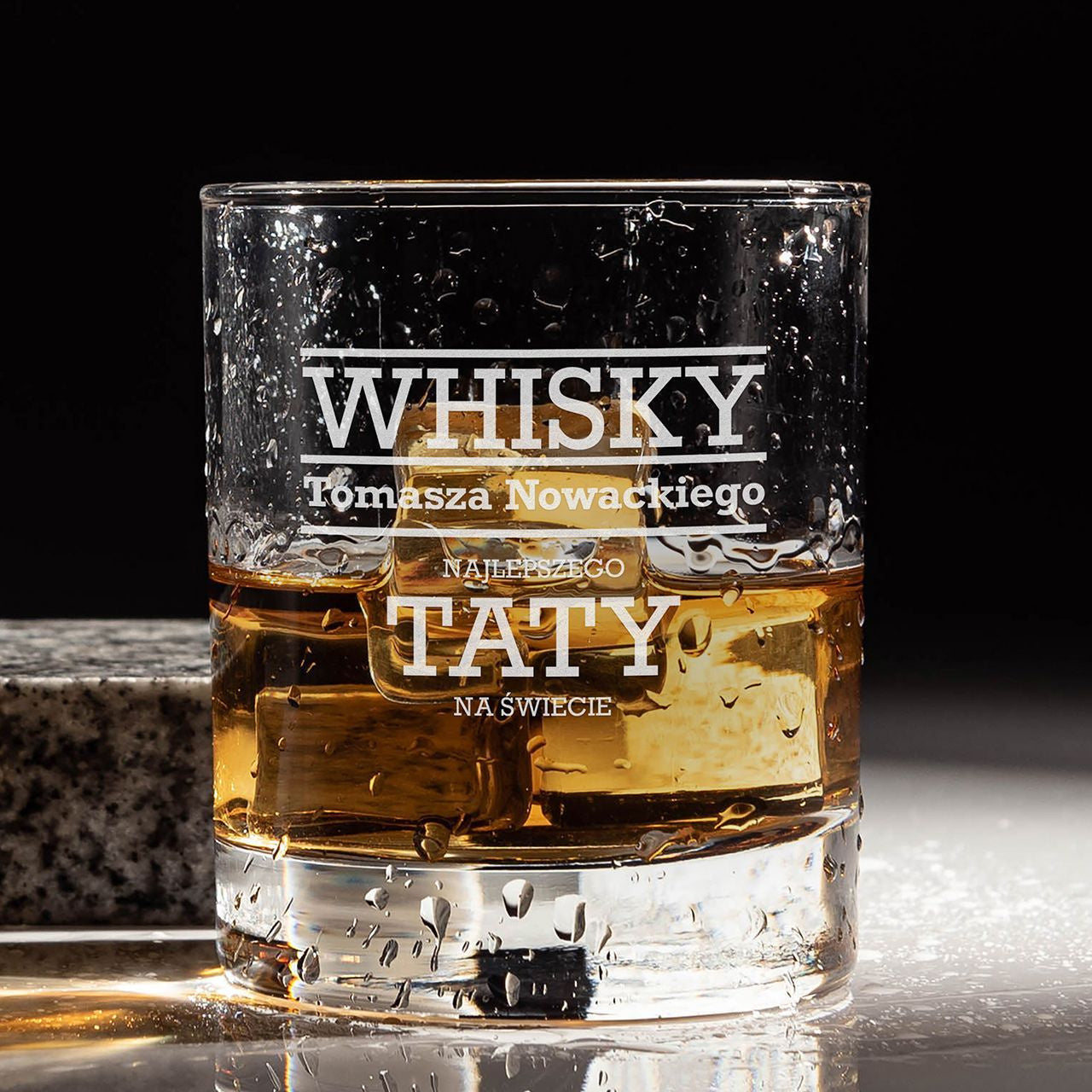 Grawerowana szklanka do whisky dla taty prezent dla taty prezent na dzień ojca szklanka do whisky z grawerem