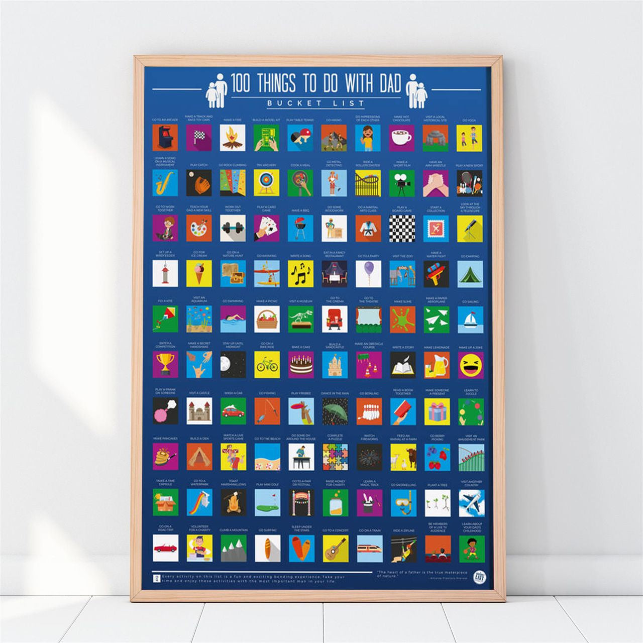 Zdrapka dla taty 100 rzeczy do zrobienia z tatą prezent dla taty prezent na dzień taty plakat na dzień taty