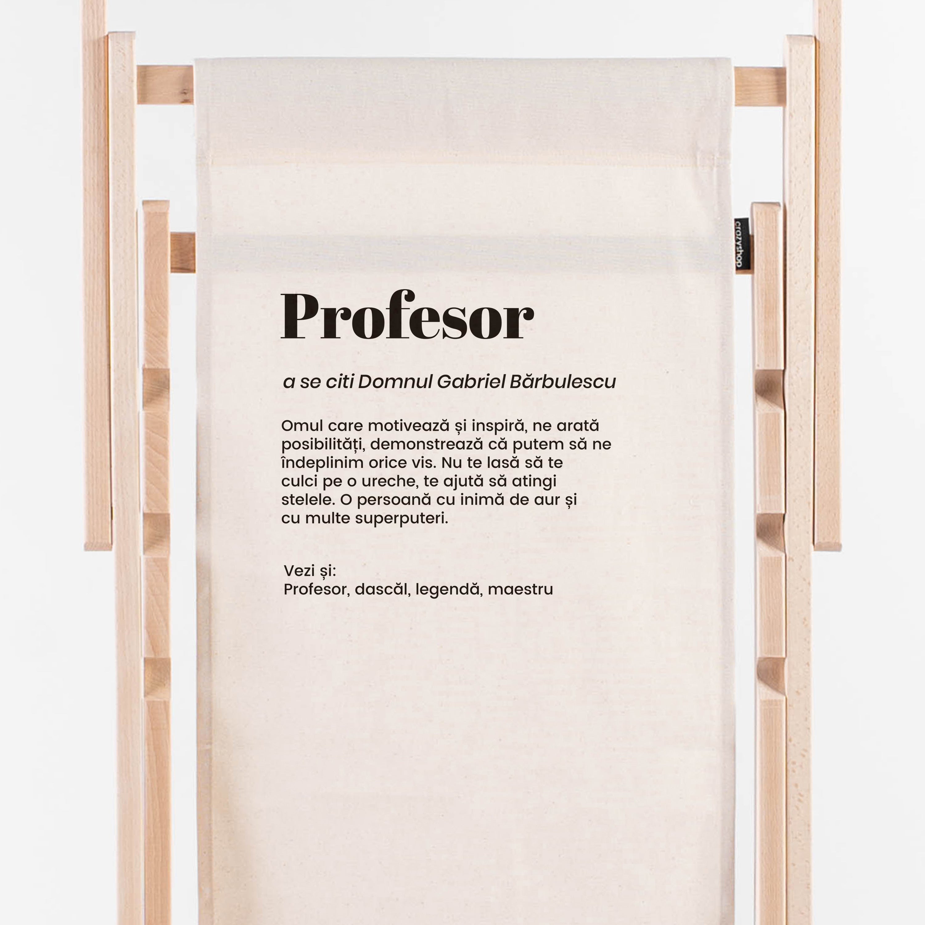 Șezlong personalizat pentru profesor – Definiție