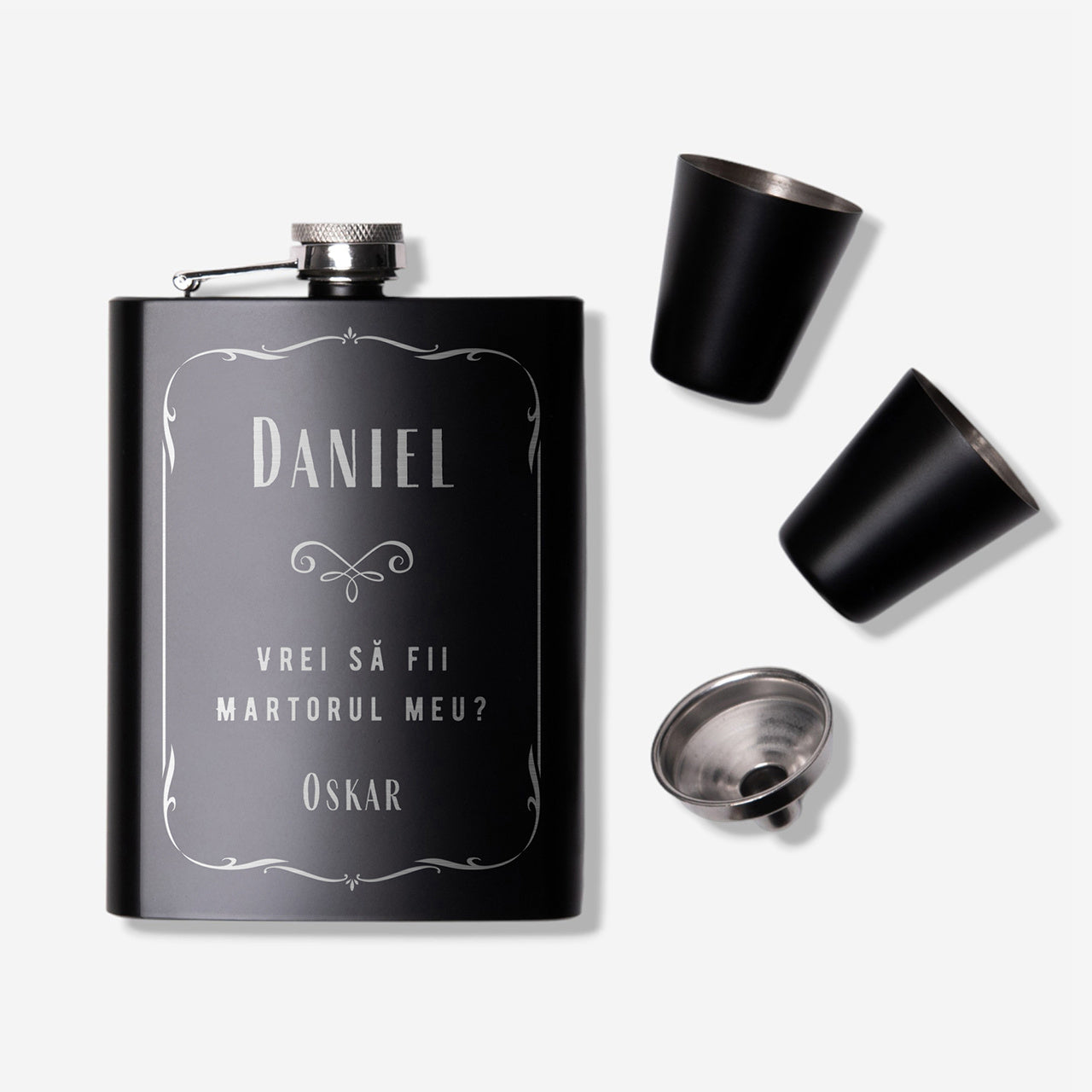 Grawerowana piersiówka - pytanie do świadka piersiówka dla świadka prośba o świadkowanie prezent dla świadka