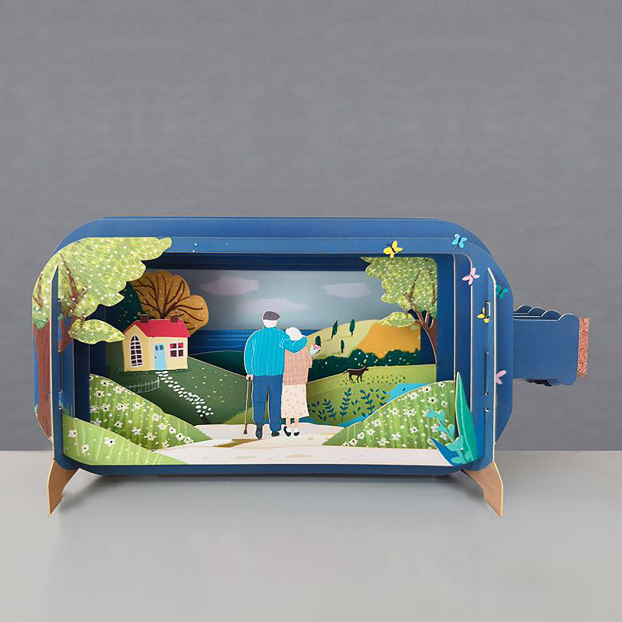 Kartka z okazji Rocznicy Ślubu 3D Couple Walking kartka na rocznicę ślubu