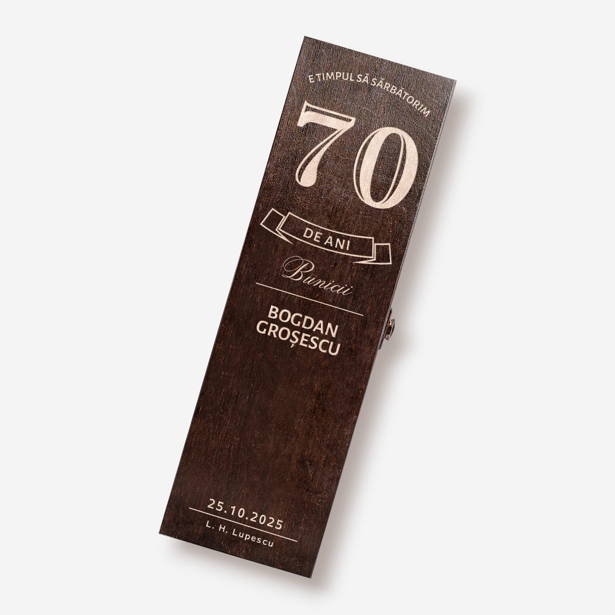 Skrzynka na whisky na prezent z okazji 70 urodzin elegancki prezent dla niego skrzynka na alkohol 