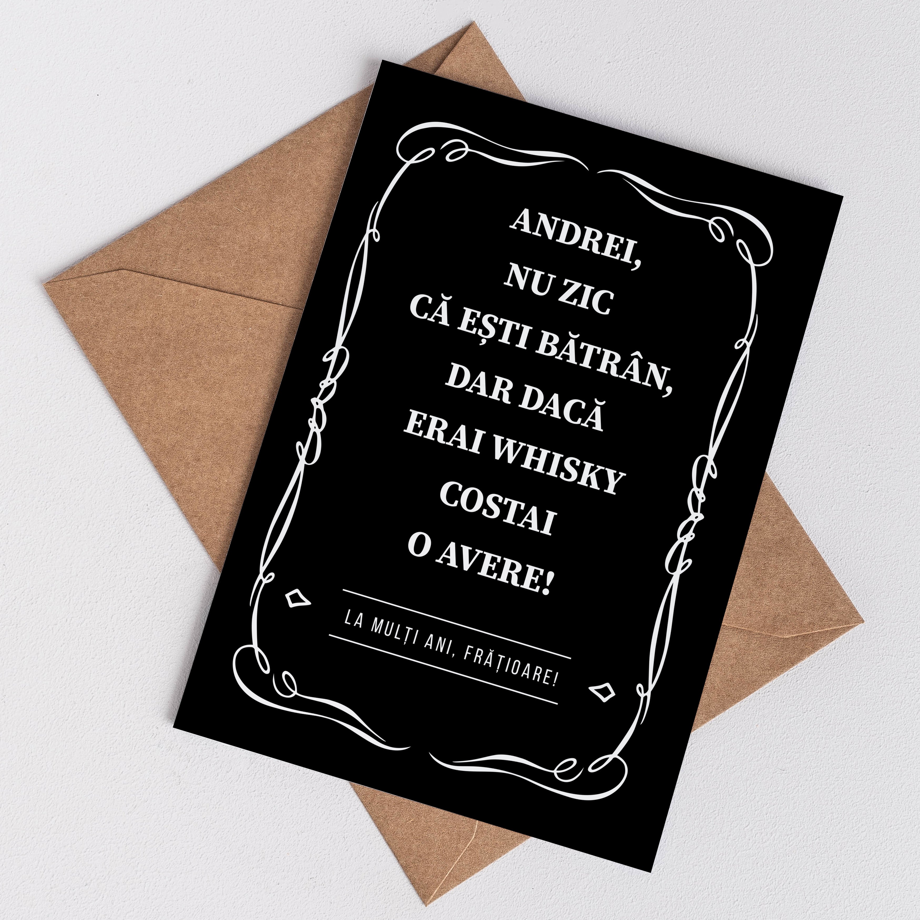 Felicitare personalizată pentru aniversarea lui - Ești bătrân