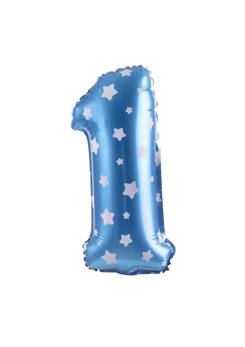 Balon din folie pentru aer CIFRĂ 1 bleu 40 cm