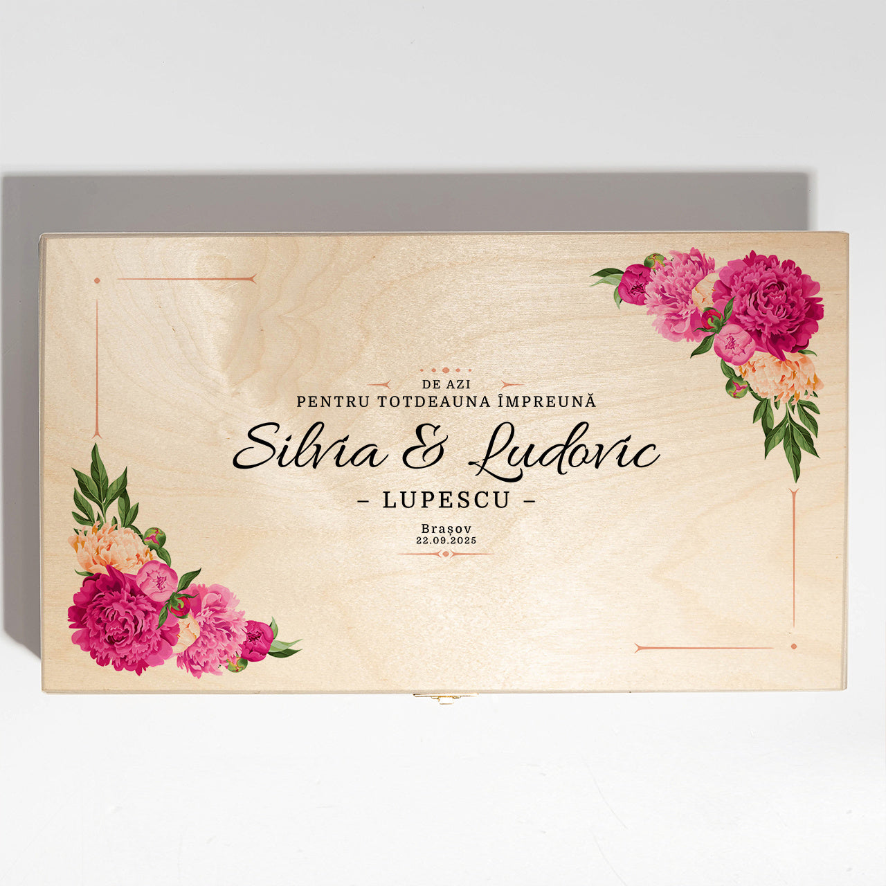 Personalizowana skrzynka na wino - prezent z okazji ślubu prezent dla pary młodej prezent dla nowożeńców