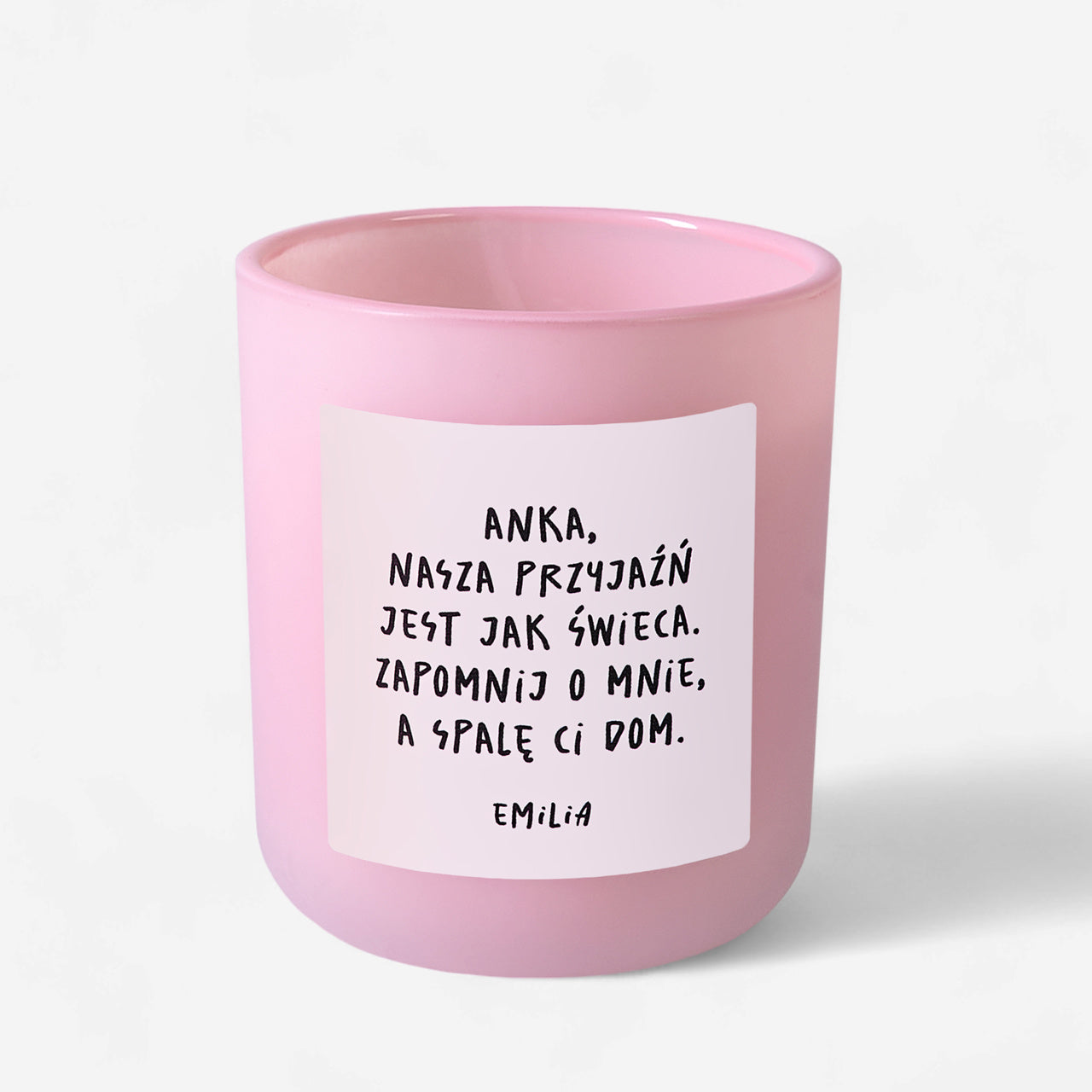 Szklana świeczka na prezent dla przyjaciółki - spalę Ci dom