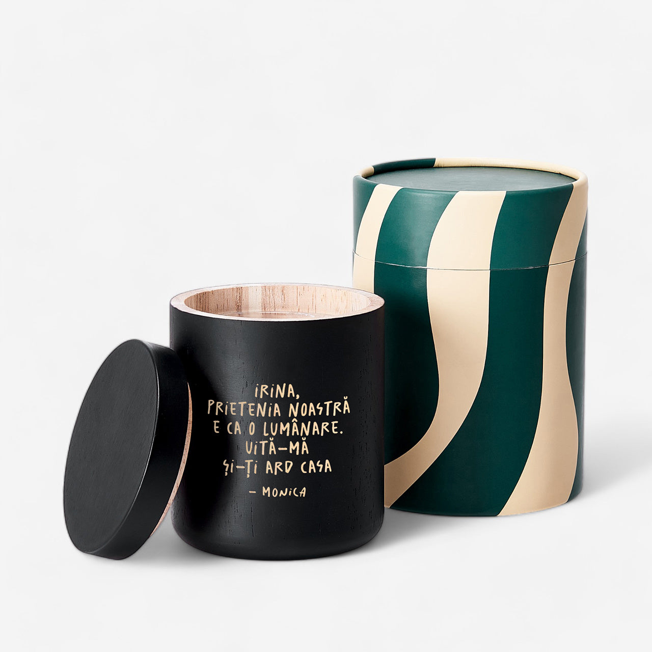 Lumânare gravată pentru prietenă - Îți dau foc la casă