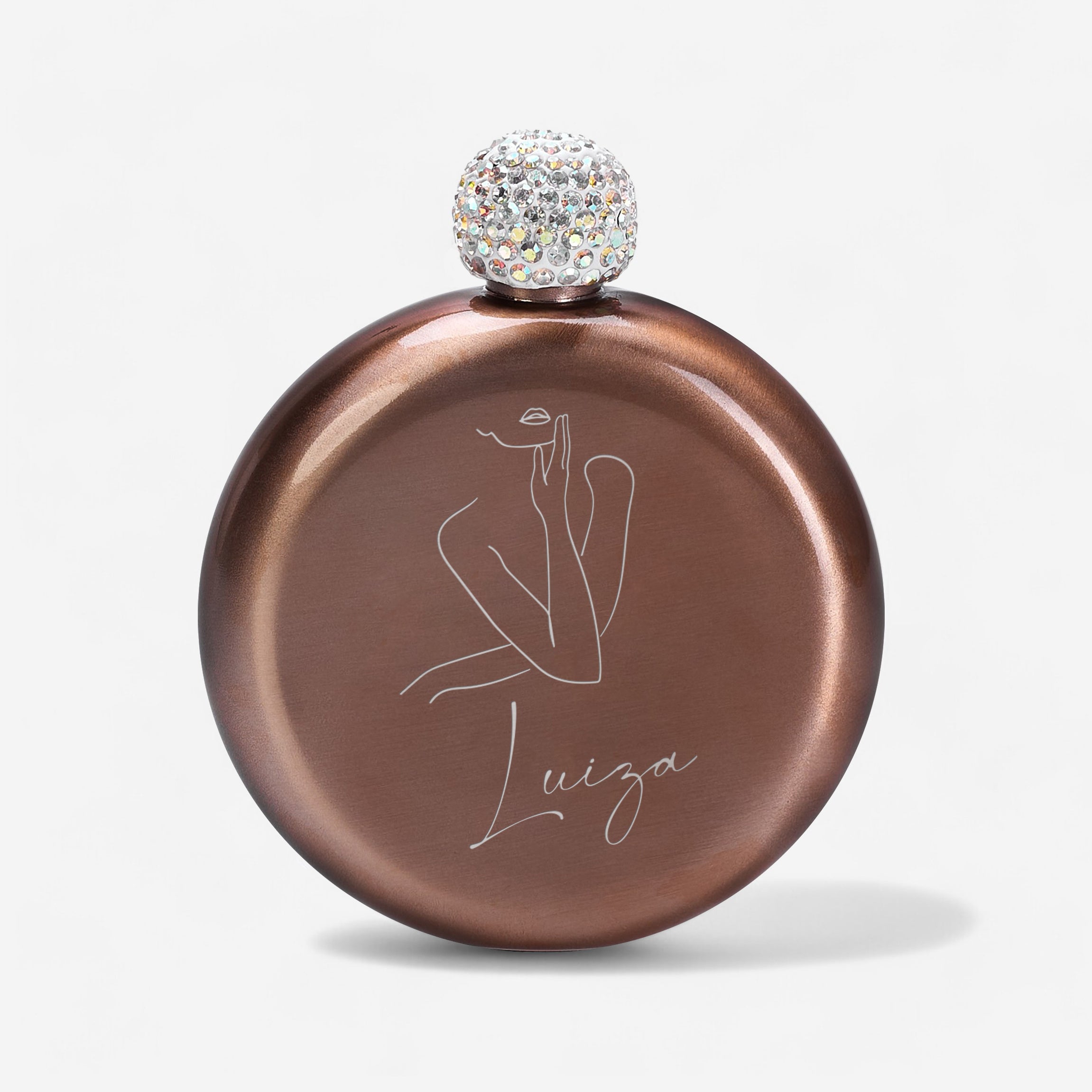 Ploscă gravată pentru femeie – cadou elegant