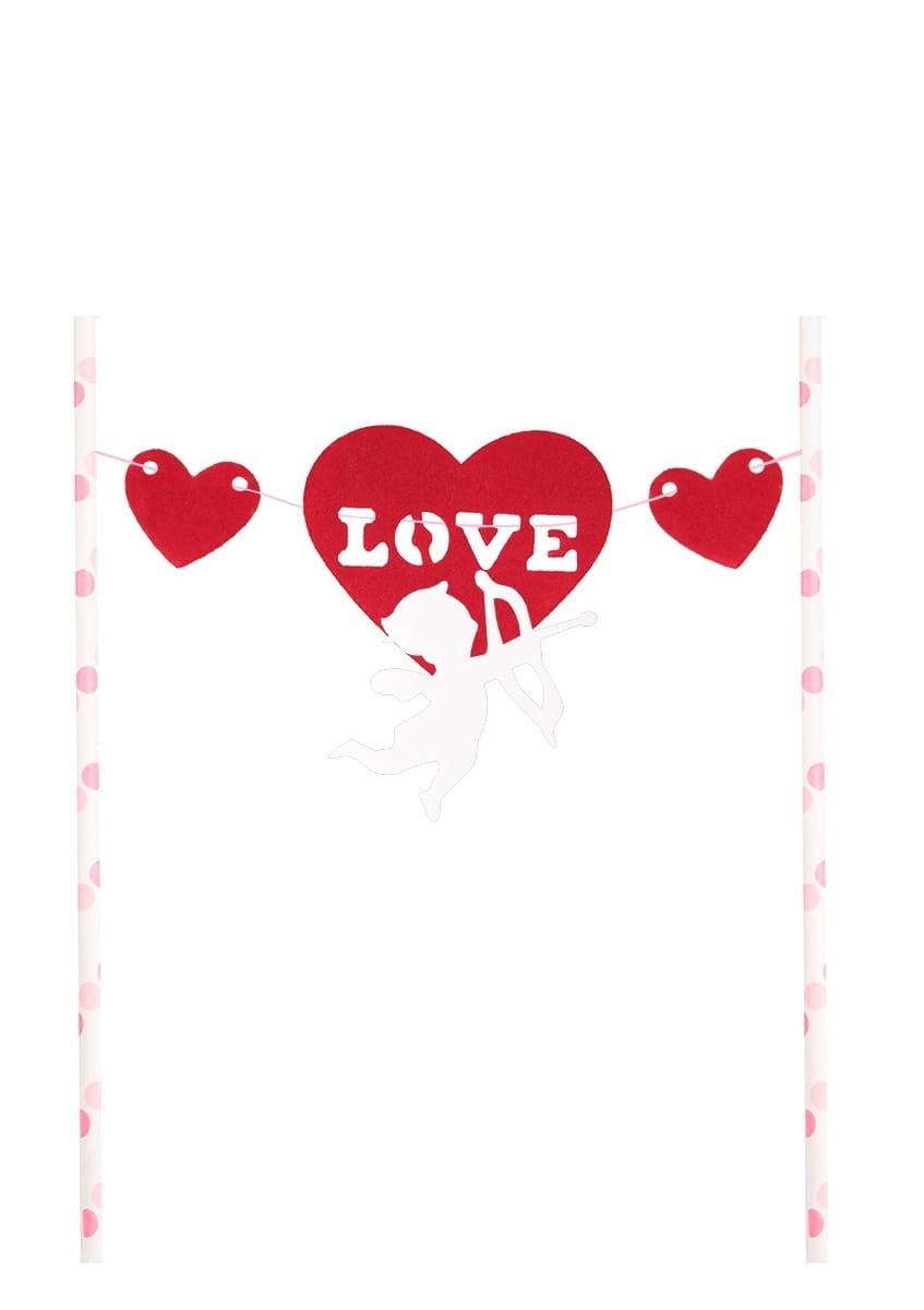 Topper pentru tort LOVE ornament walentynkowa
