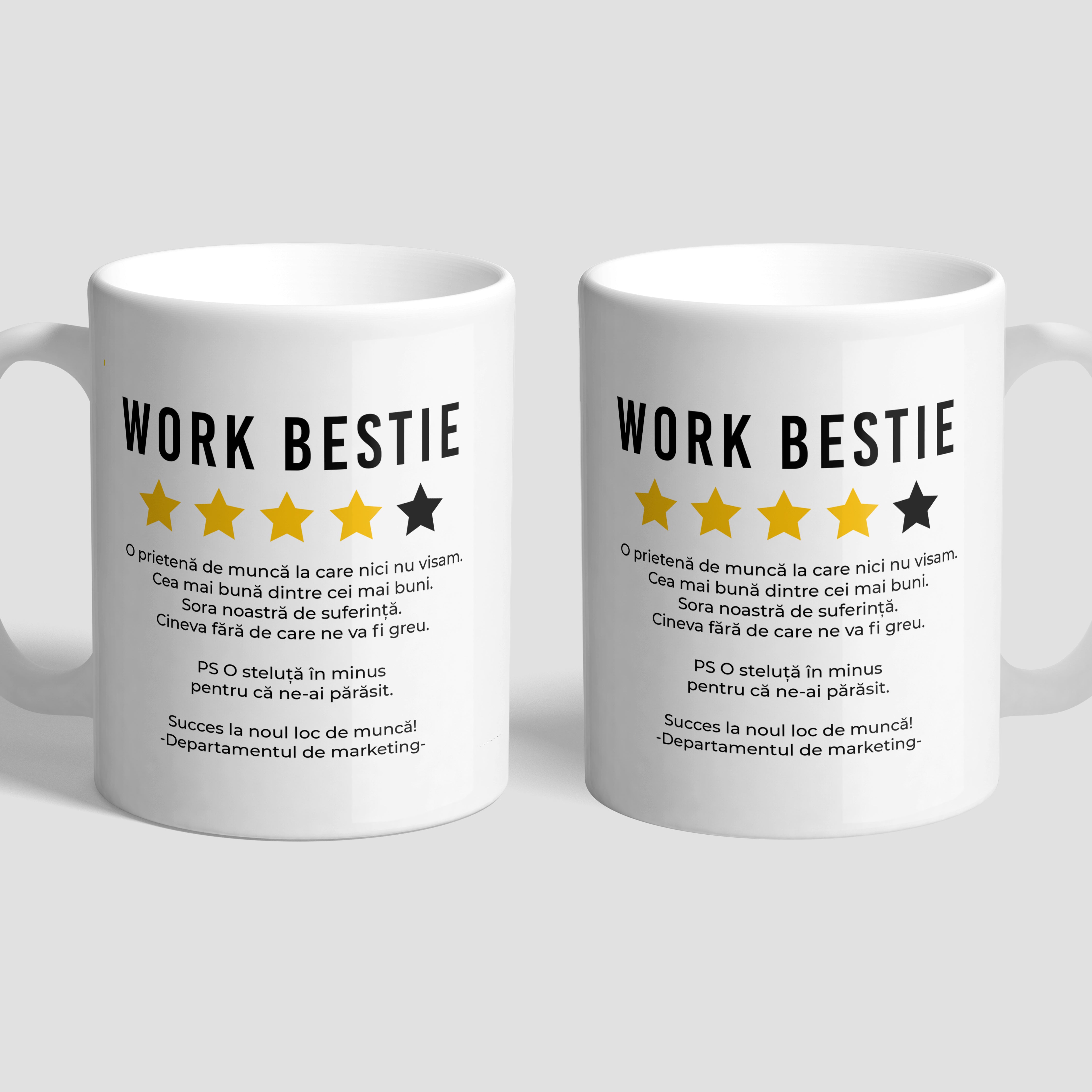 Śmieszny kubek na odejście z pracy Work Bestie - prezent dla koleżanki kubek na pożegnanie koleżanki