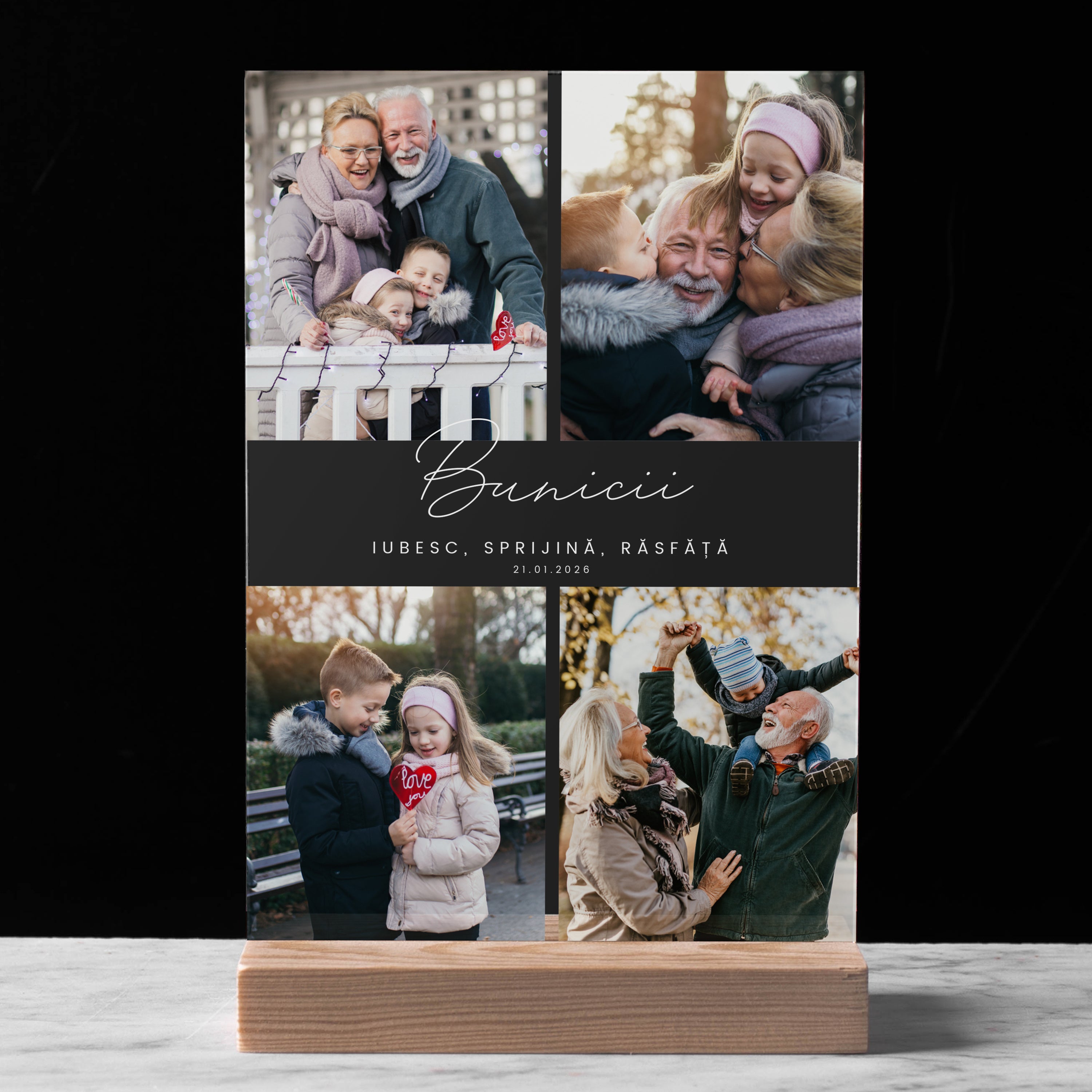 Statuetka na DZIEŃ BABCI I DZIADKA prezent ze zdjęciami prezent na Dzień Babci i Dziadka