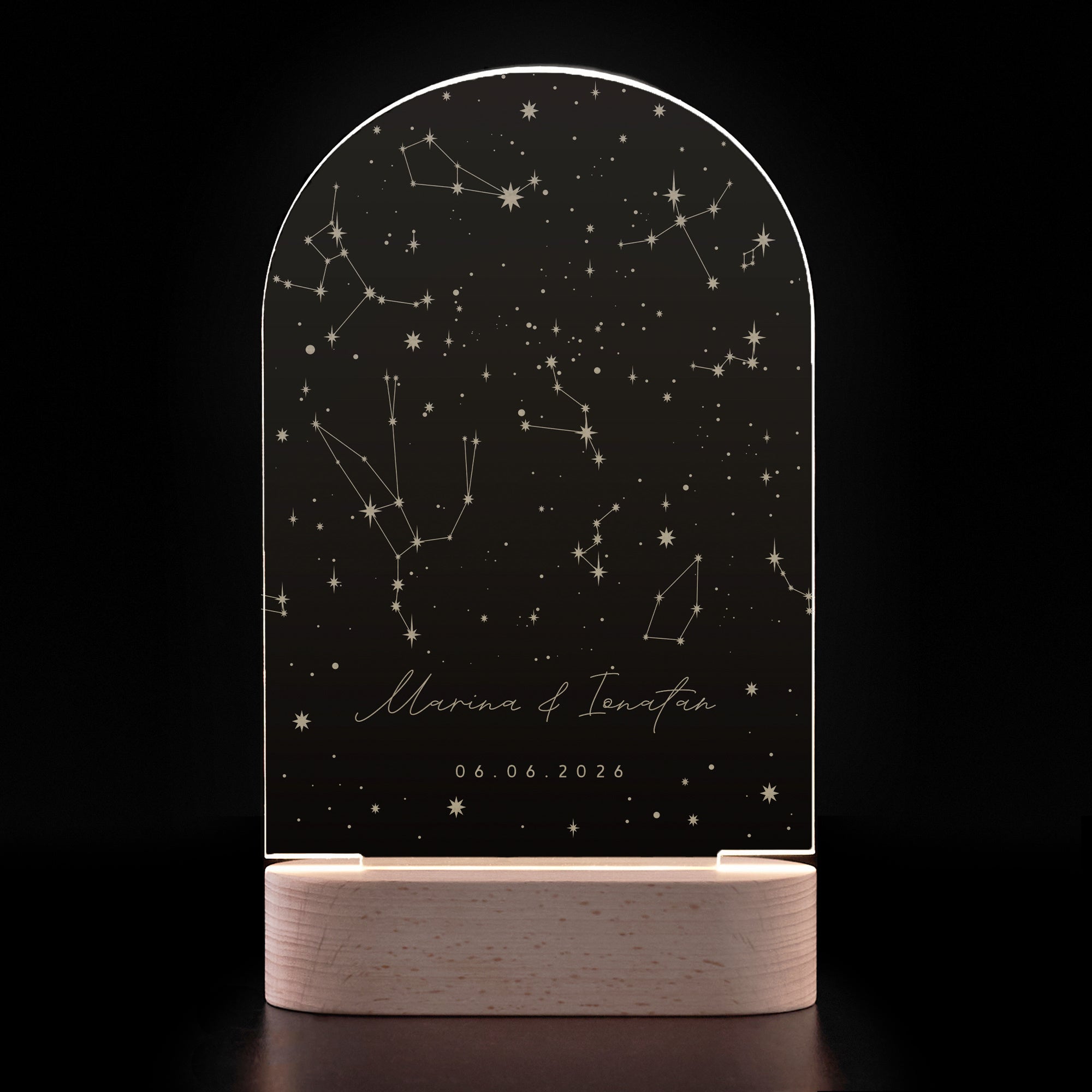  Lampă Led – Stele – trofeu de nuntă