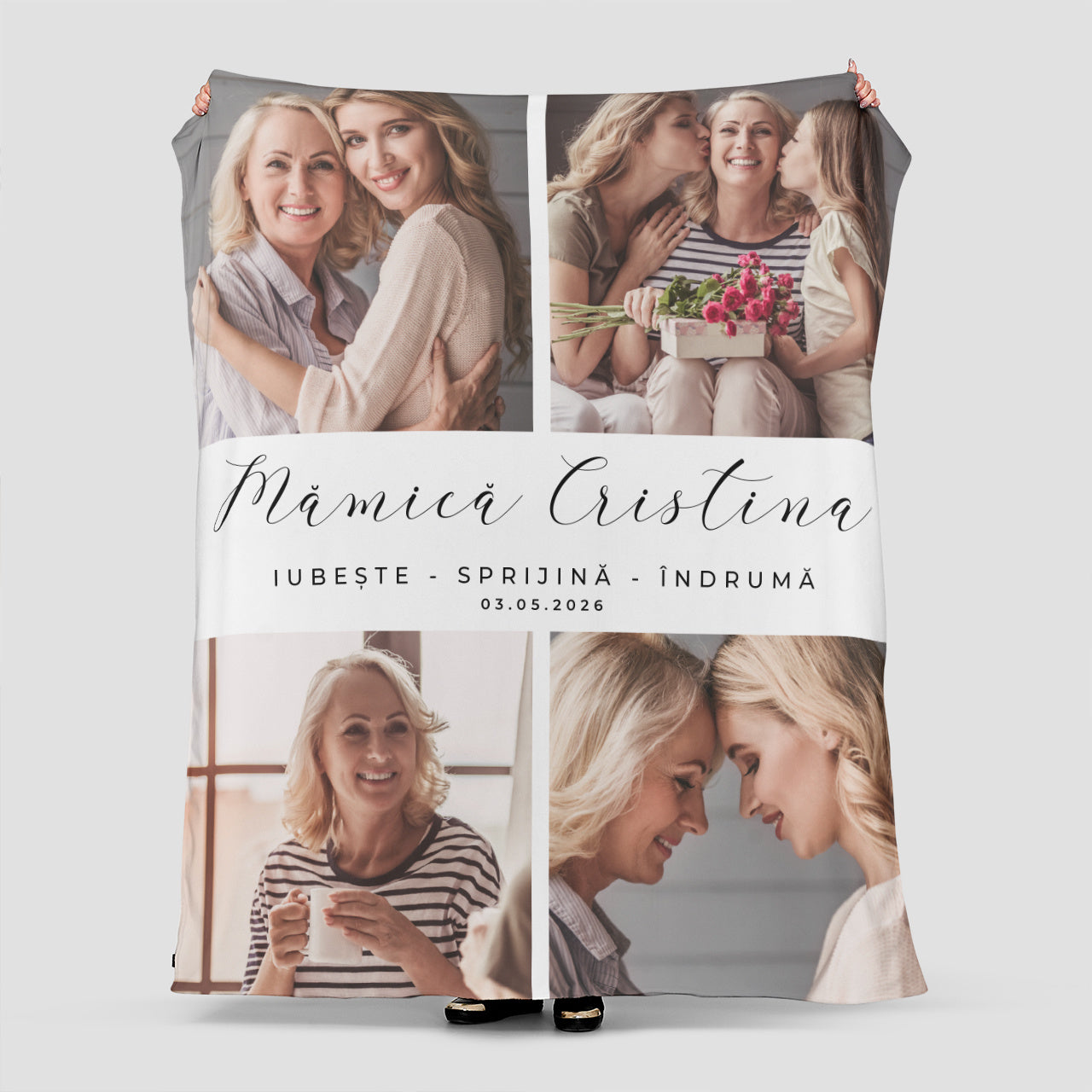 Pătură personalizată pentru mamă – cadou cu fotografie pentru mamă