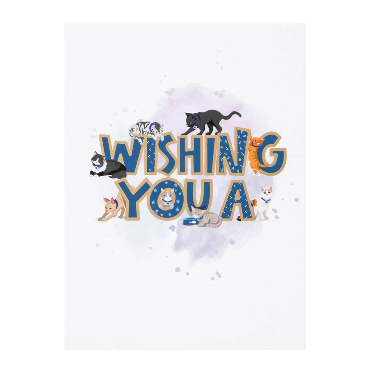 Felicitare pliabilă cu pisici – Happy Birthday