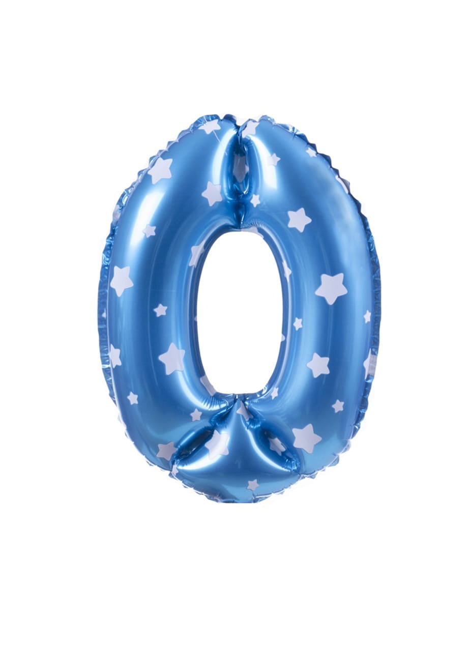Balon din folie pentru aer CIFRĂ 0 bleu 40 cm