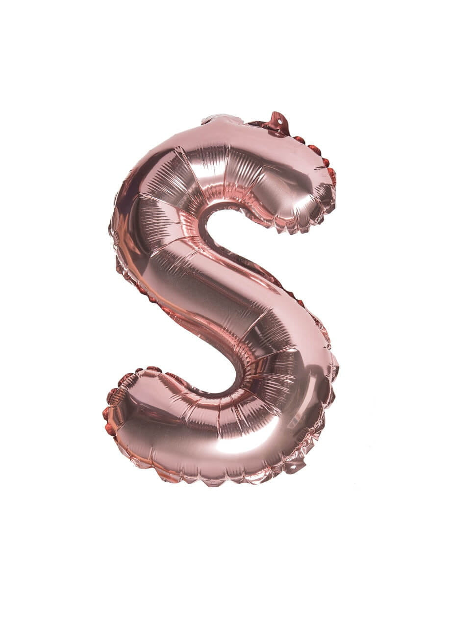 Balon din folie pentru aer LITERĂ S rose gold