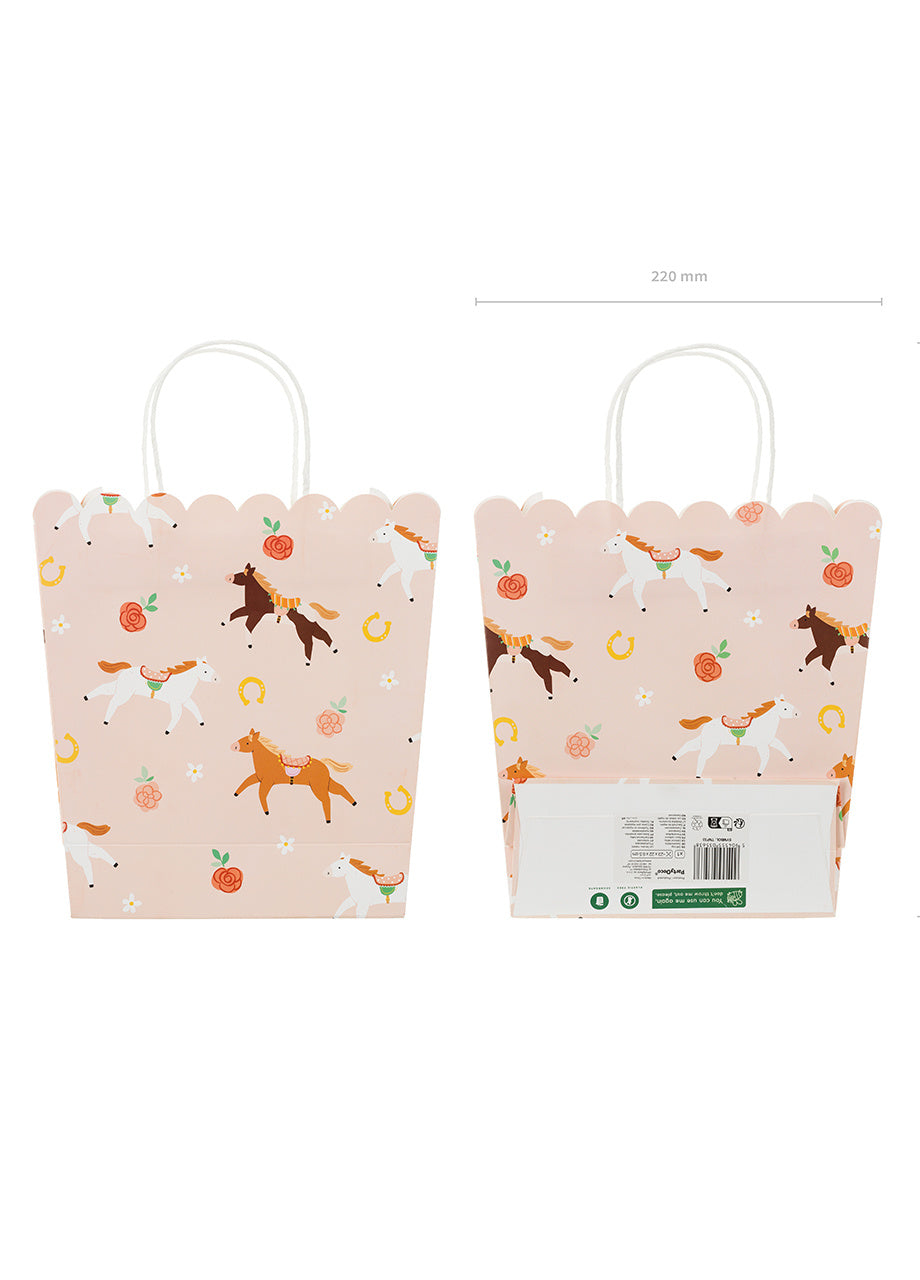 Pungă de cadou din hârtie cu model cai