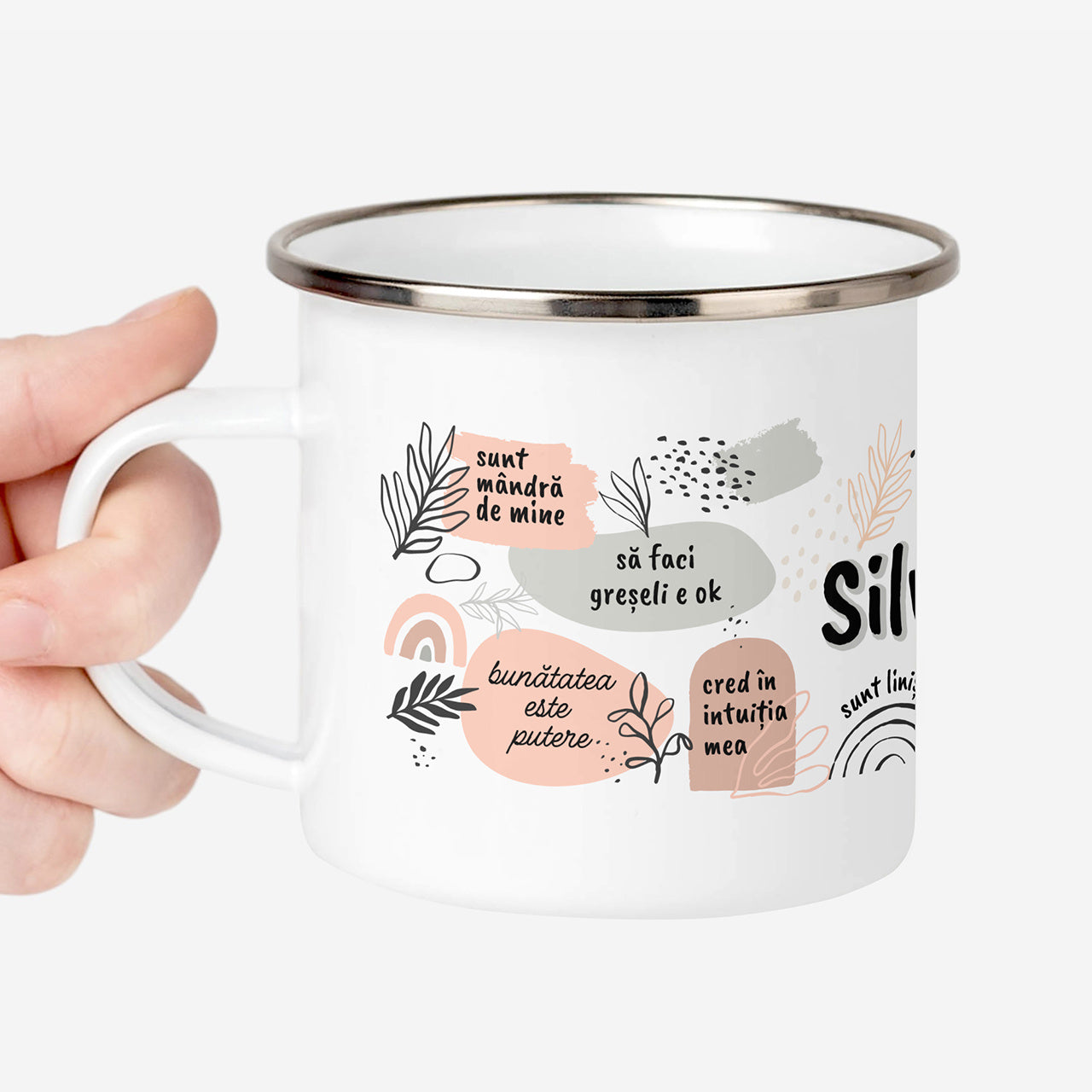 Kubek emaliowany Self Love prezent motywacyjny kubek z nadrukiem