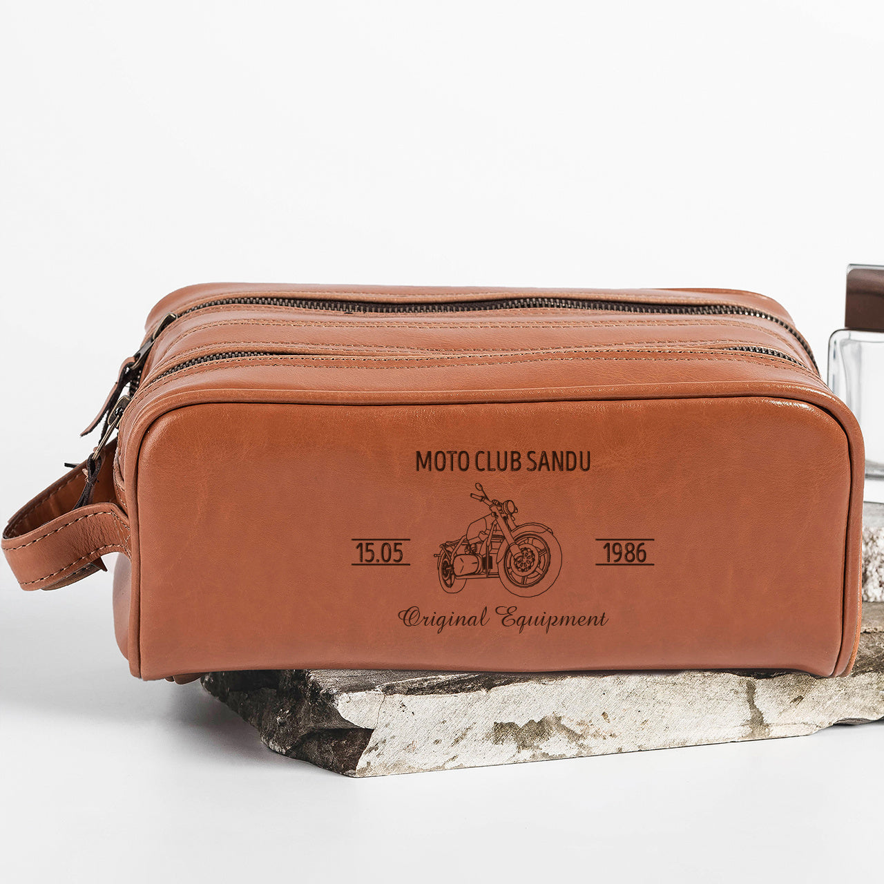 Kosmetyczka męska skórzana - oryginalny prezent dla motocyklisty prezent dla fana motoryzacji