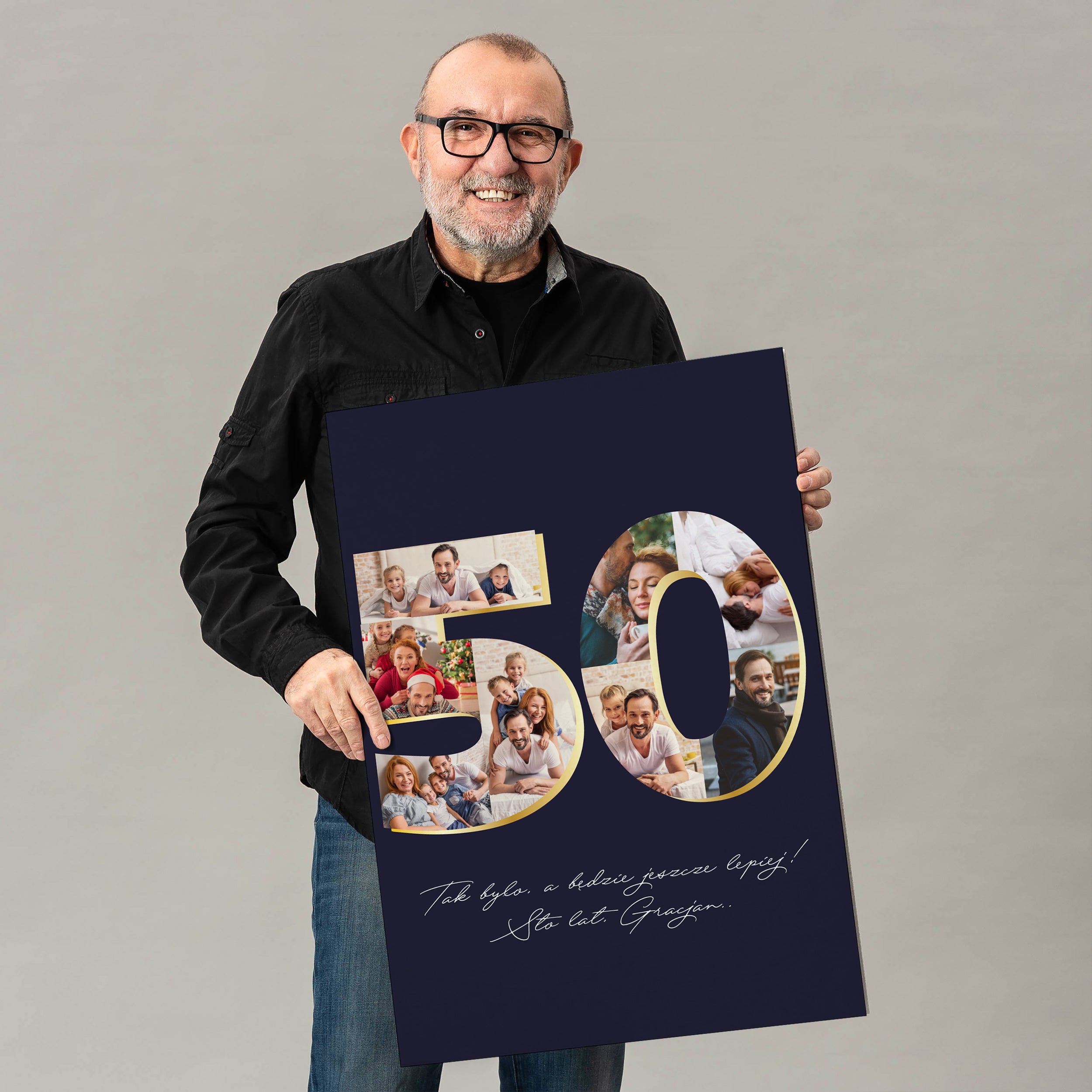 Felicitare mare de ziua de naștere, cadou de 50 de ani pentru un bărbat