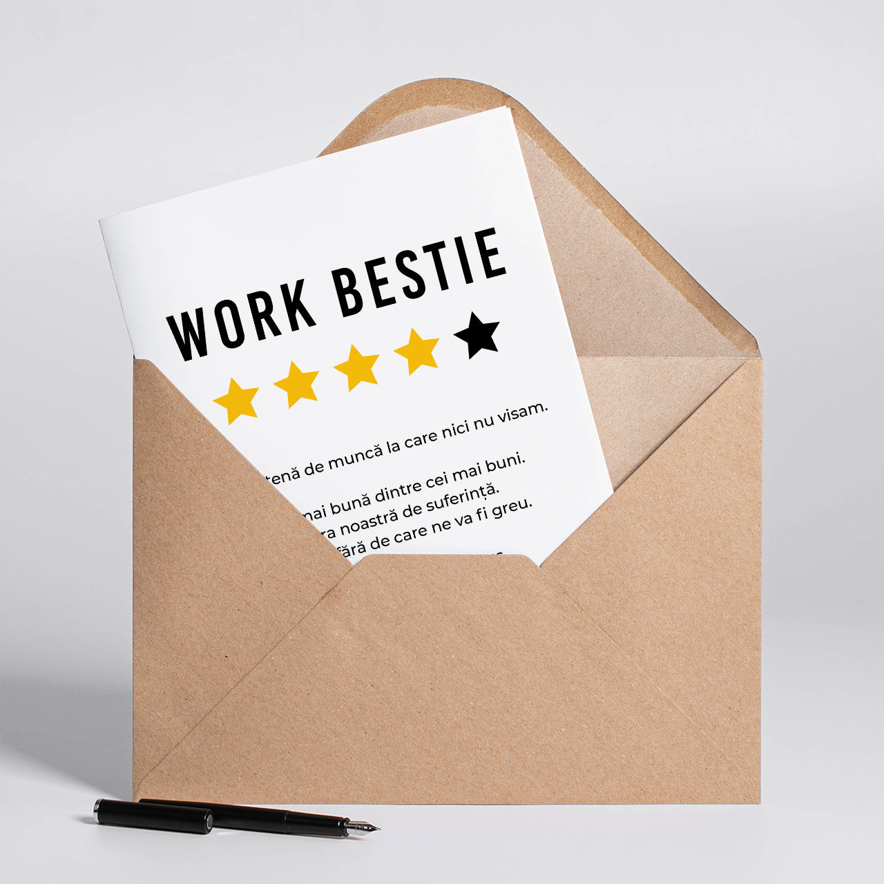 Felicitare A4 de rămas-bun pentru colega de birou – Work Bestie
