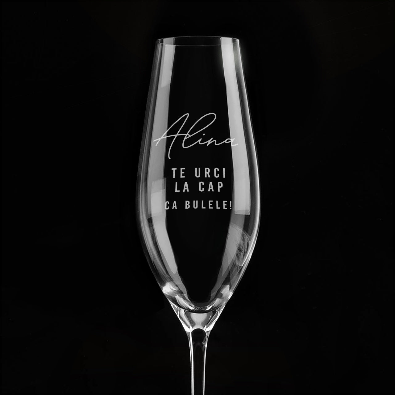 Pahar de șampanie gravat – pentru iubită