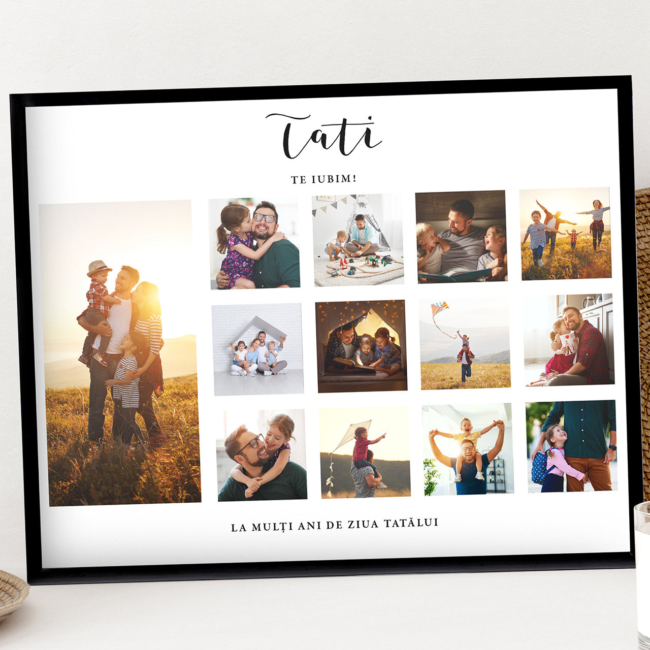 Plakat na Dzień Taty - prezent dla młodego taty plakat ze zdjęciami upominek dla taty plakat dla taty