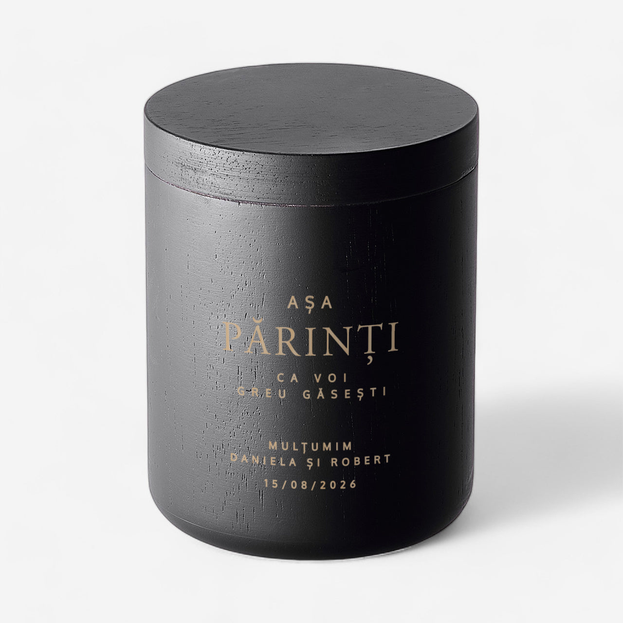 Lumânare cu mesaj de mulțumire pentru părinți