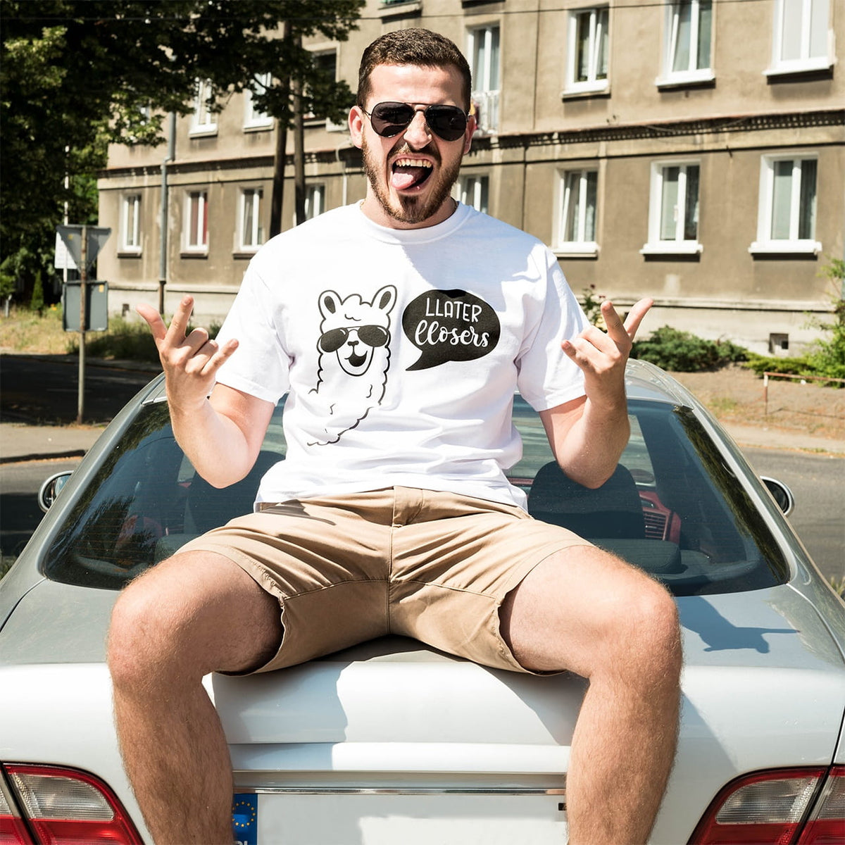 Amuzantă tricou pentru bărbați LLAMA - M
