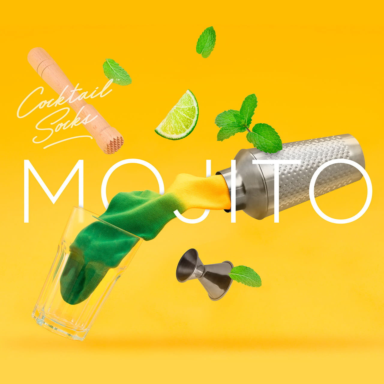 Damskie skarpetki w puszce Mojito upominek na wieczór panieński mohito skarpetki prezent na panieński