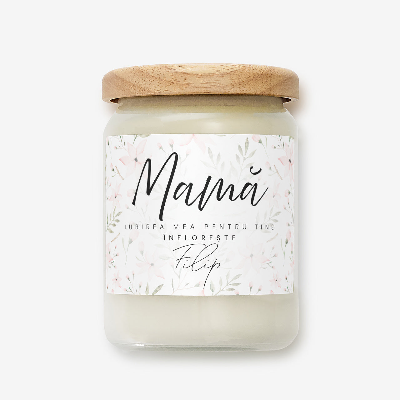 Lumânare personalizată pentru mamă – Dragostea mea înflorește