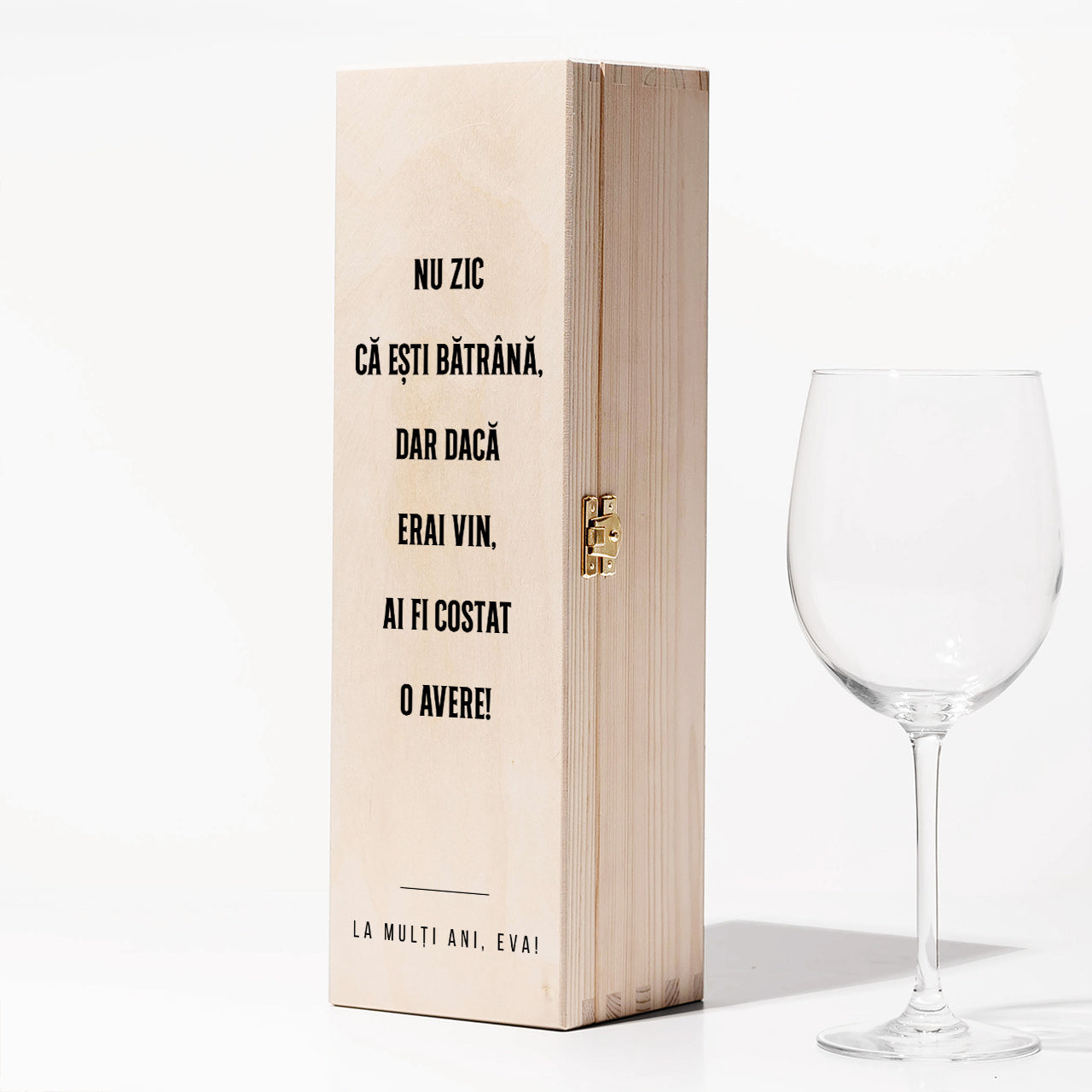 Personalizowana skrzynka na wino - zabawny prezent dla przyjaciółki drewniana skrzynka na alkohol