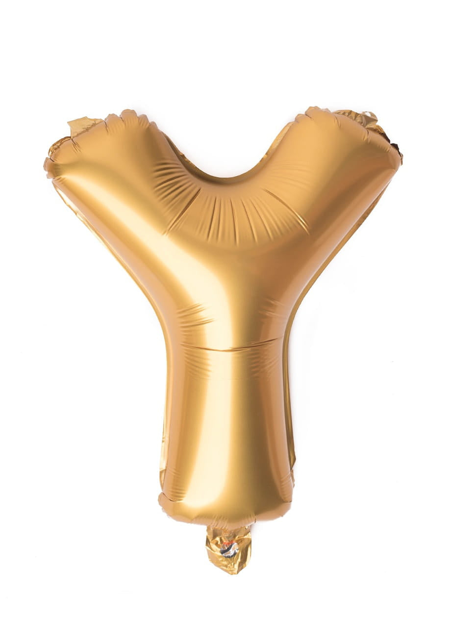 Balon din folie pentru aer LITERĂ Y auriu 40 cm