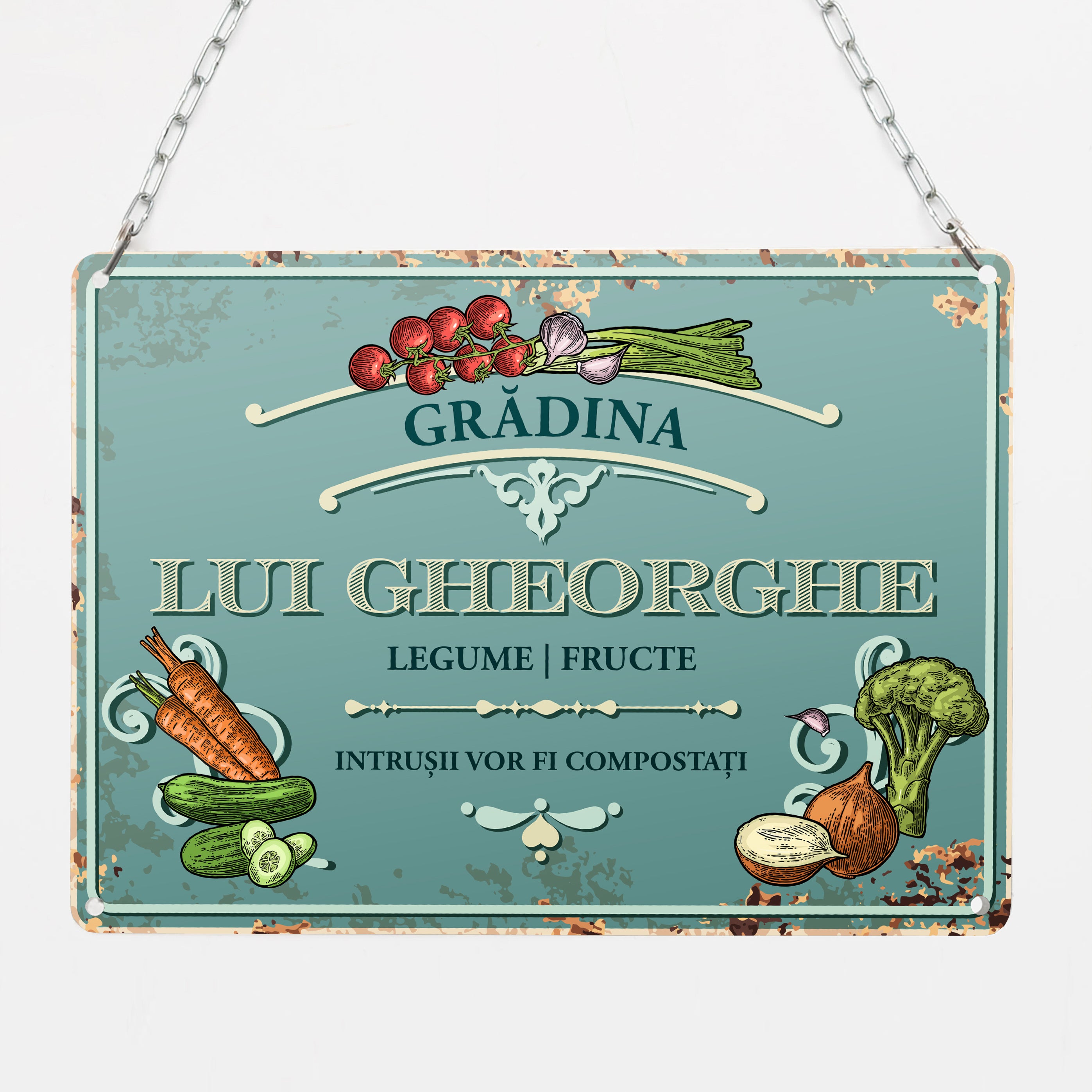 Plăcuță cadou pentru grădinar – grădină de la parcelă