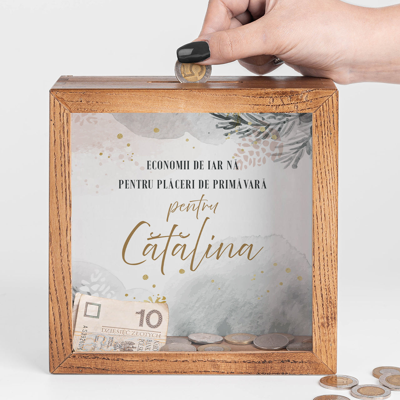 Pușculiță tip cutie - cadou de sărbători pentru o colegă 
