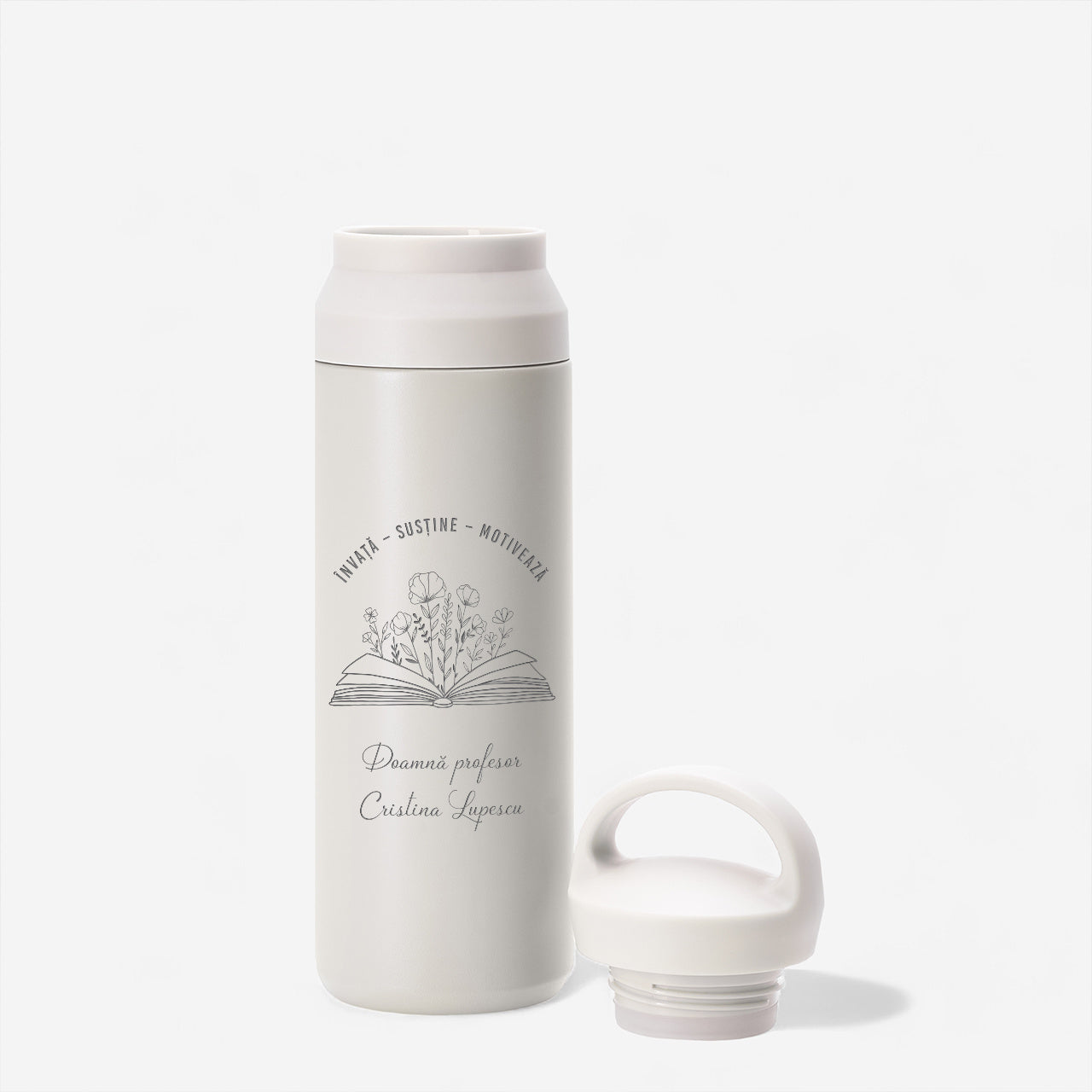 Termos cu mâner – cadou practic pentru profesoară
