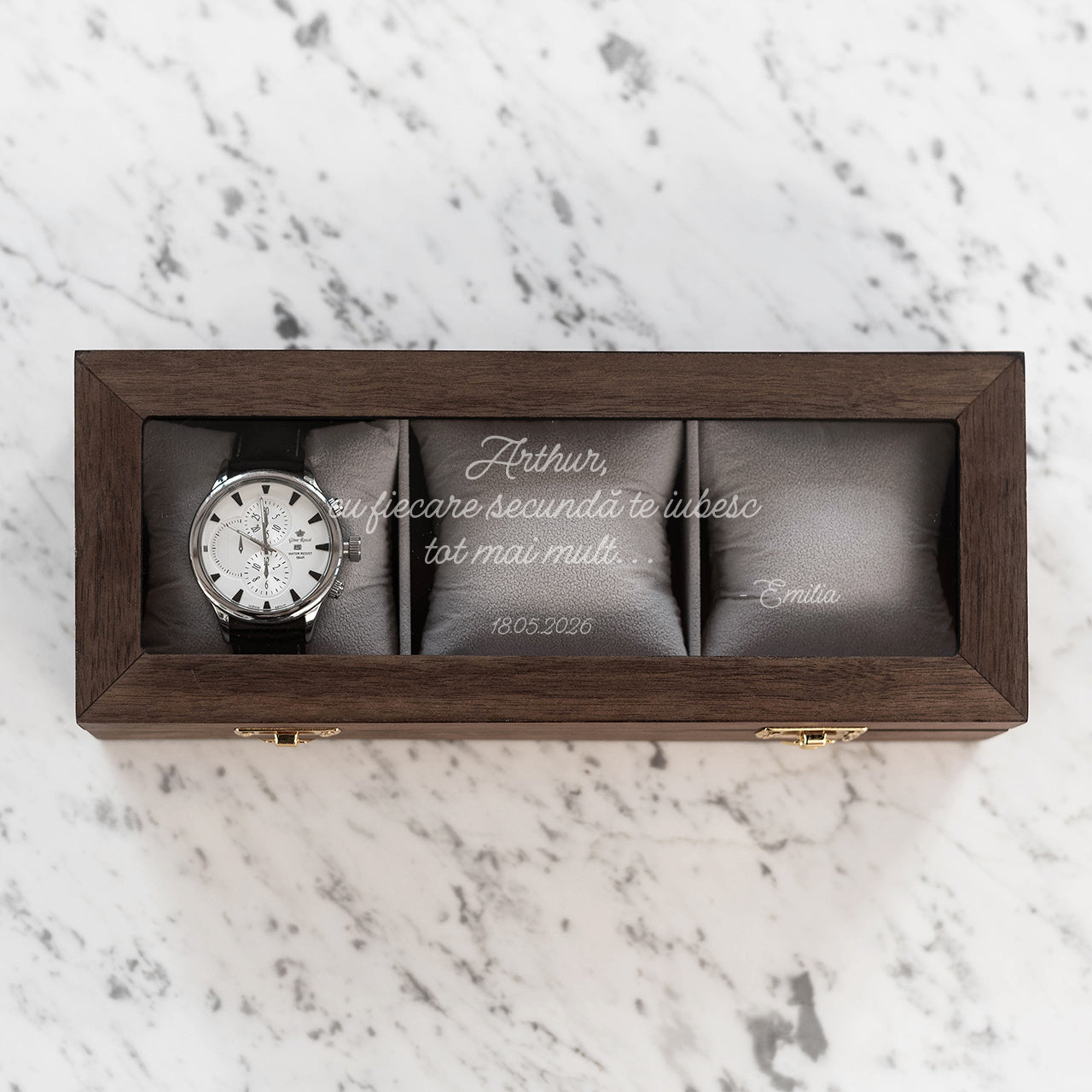 Pudełko na zegarki męskie - prezent na rocznicę dla męża personalizowane pudełko upominek dla niego